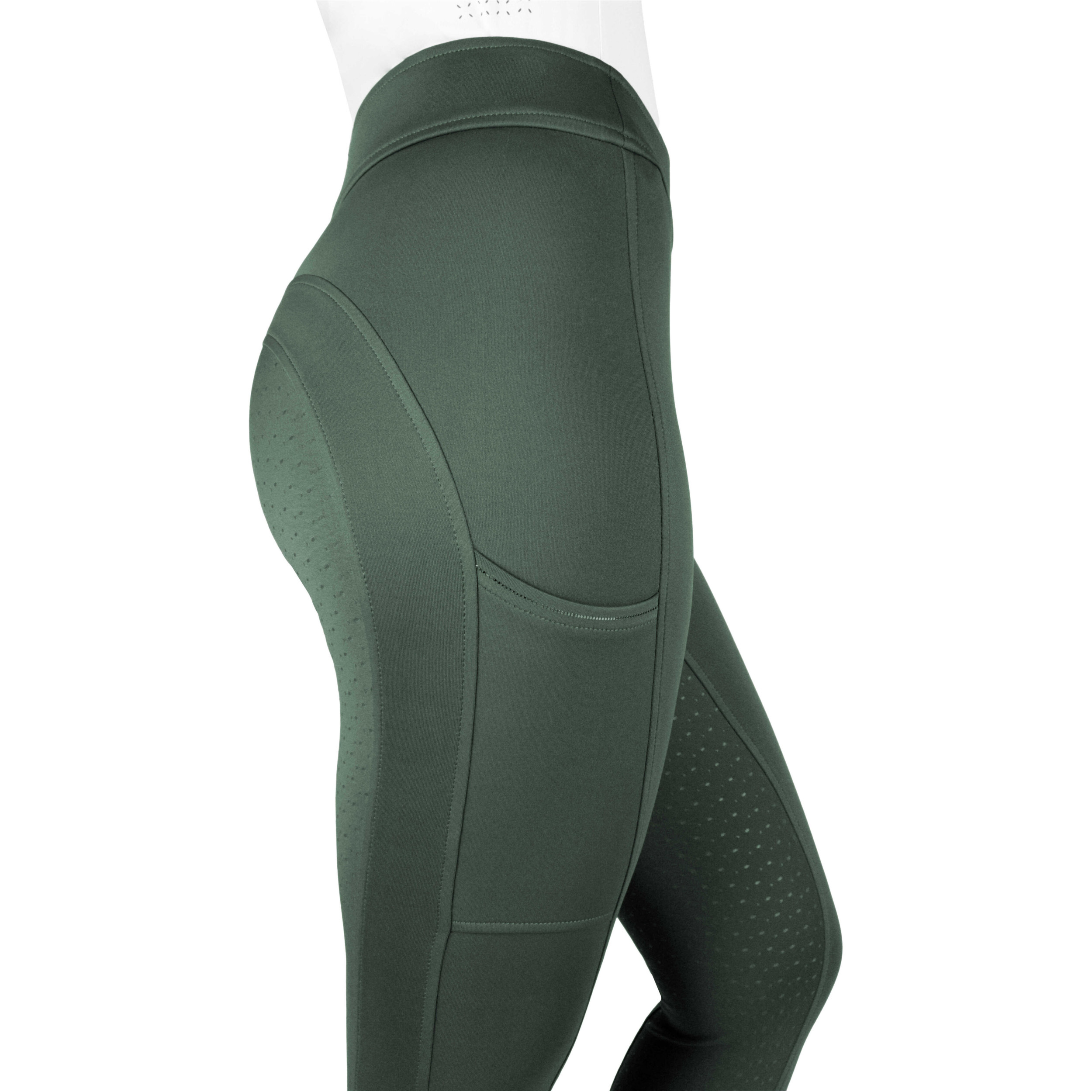 Damen Reitleggings Silikon Vollbesatz EK-BIRDY khaki 