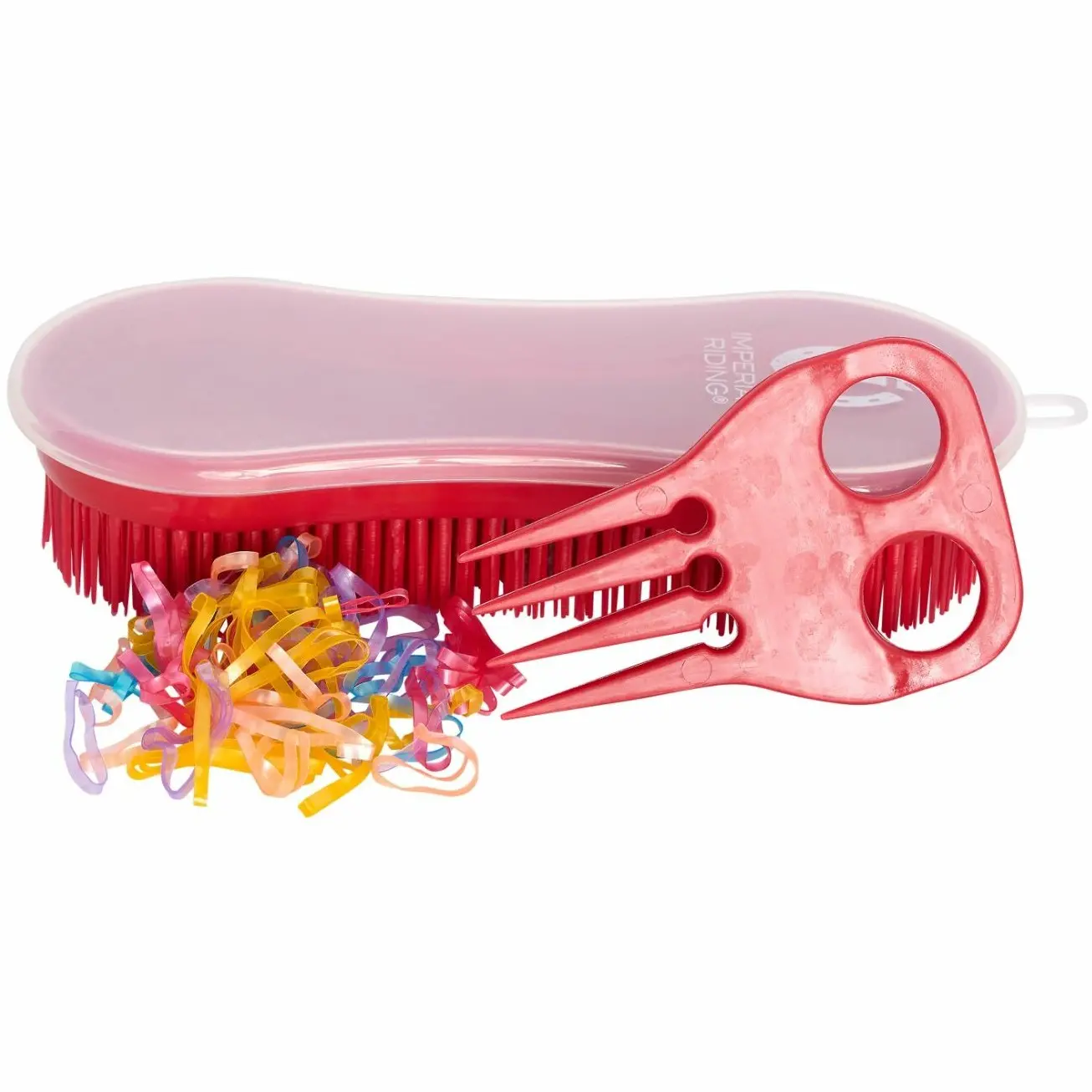 Perfection Bürste mit Einflechtgummis (3er Set) IRH tango red Perfection Bürste mit Einflechtgummis (3er Set) IRH tango red