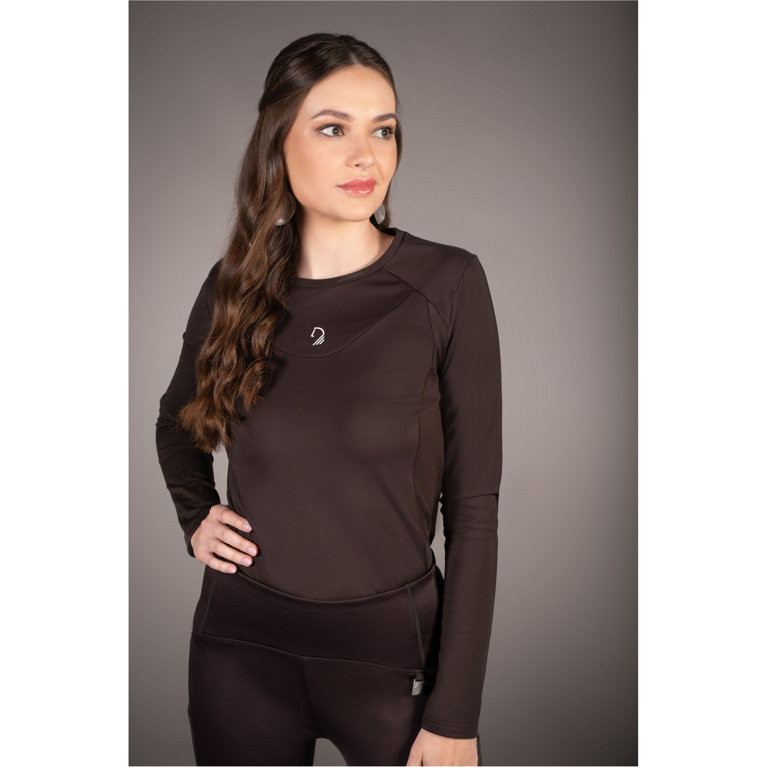 Damen Langarmshirt AREZZO FUNCTION dunkelbraun