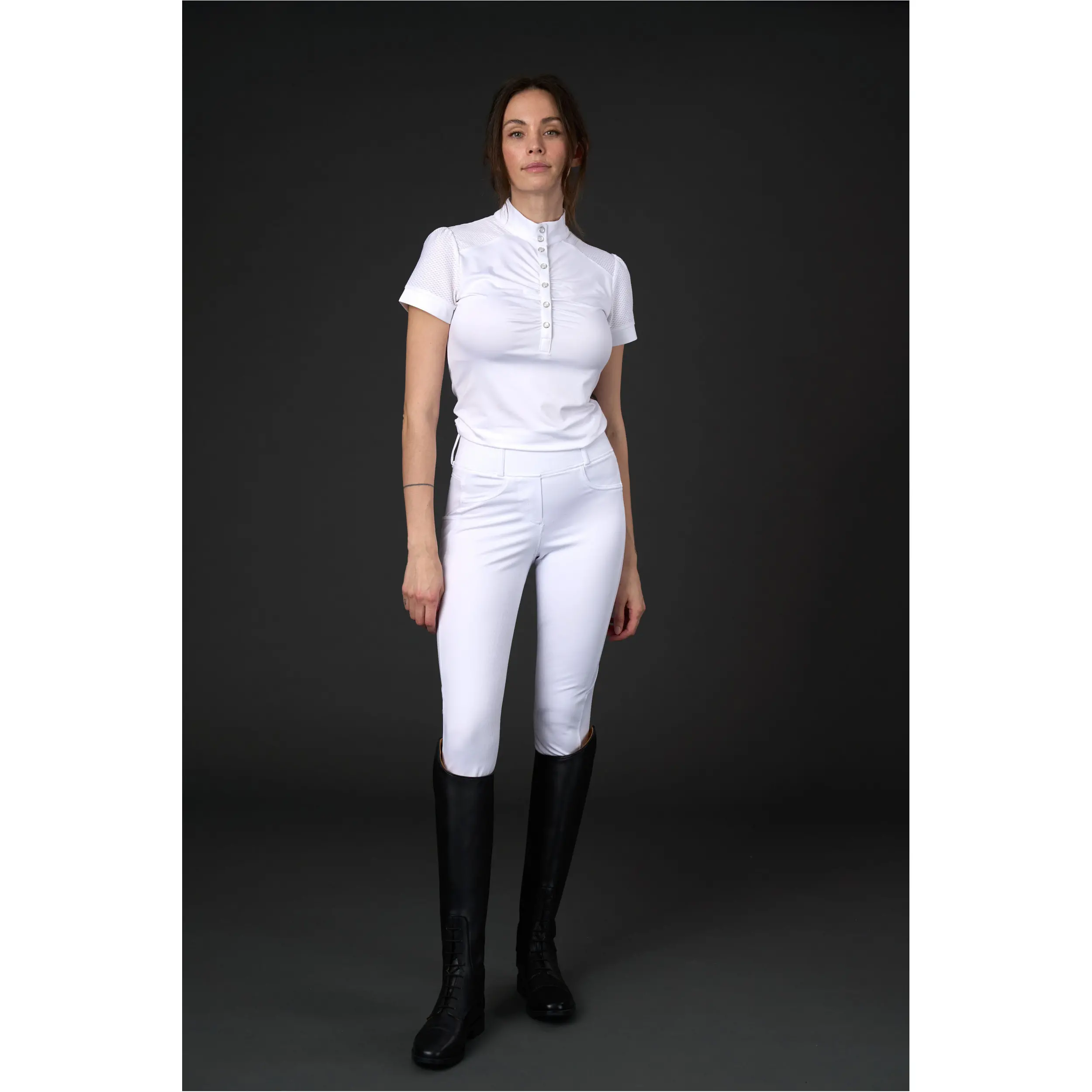 Damen Reitleggings Silikon Vollbesatz KALEA weiß