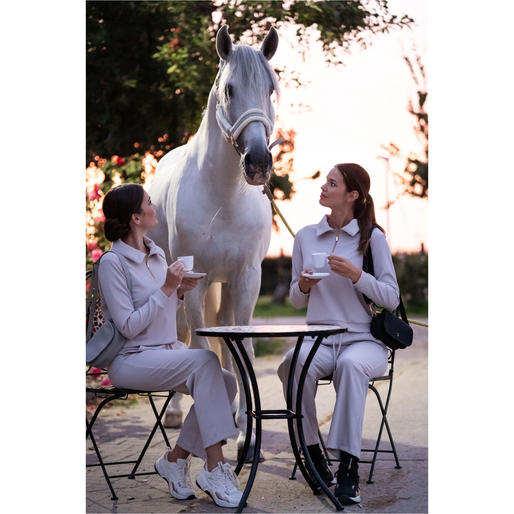 Damen Sweater LIMONE grau/beige