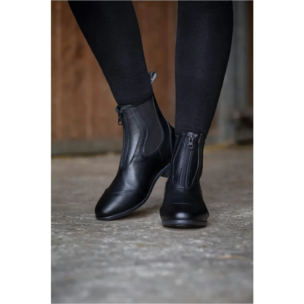 Reitstiefeletten recycelt ZÜRICH mit stoßdämpfender Sohle & Zip schwarz