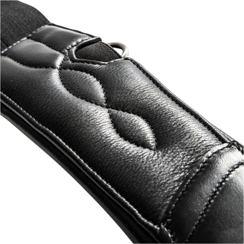 Sattelgurt mit Bauchlatz und Elast JULIUS Softleder schwarz