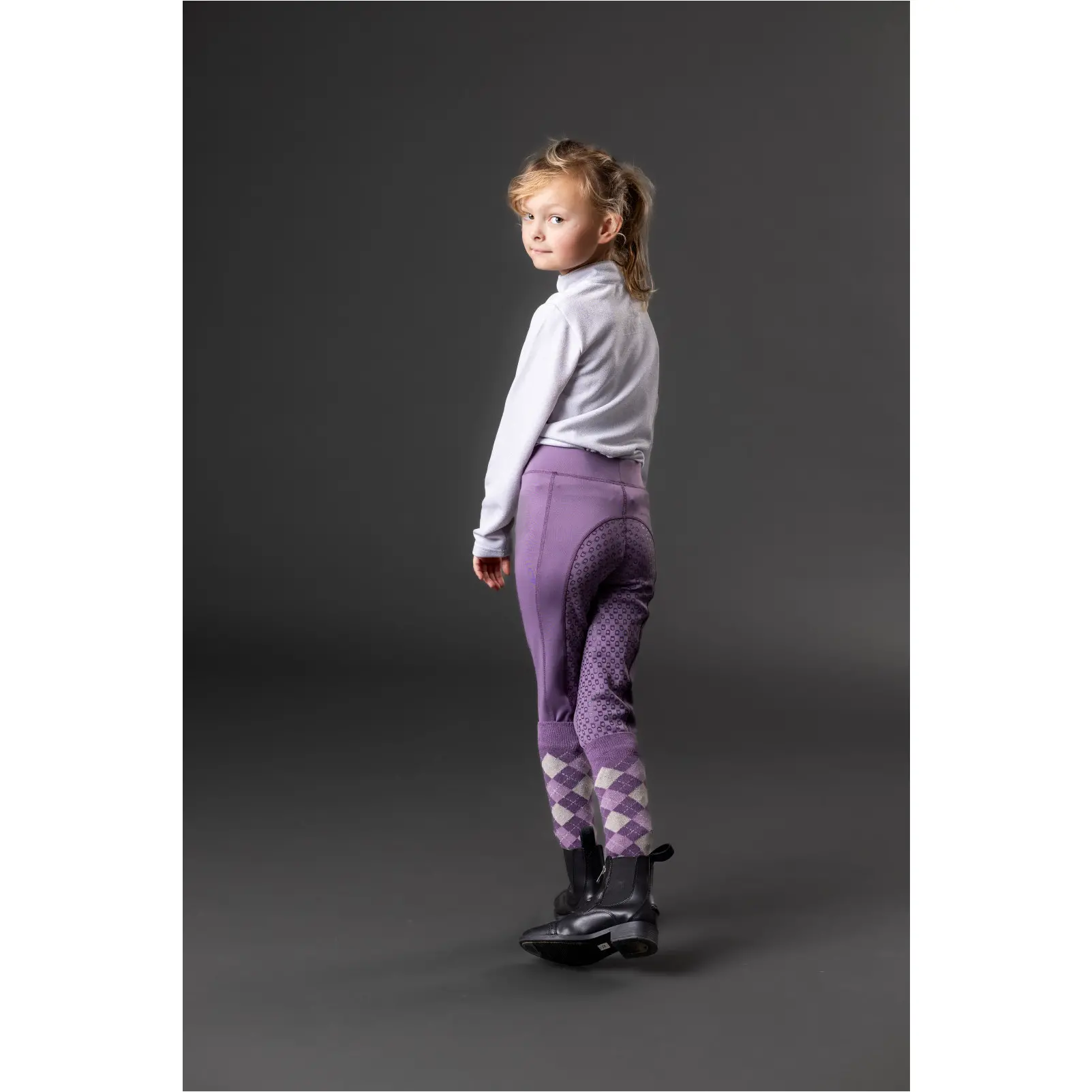 Winter Kinder Reitleggings Silikon Vollbesatz SOPHIA montana grape Winter Kinder Reitleggings Silikon Vollbesatz SOPHIA montana grape