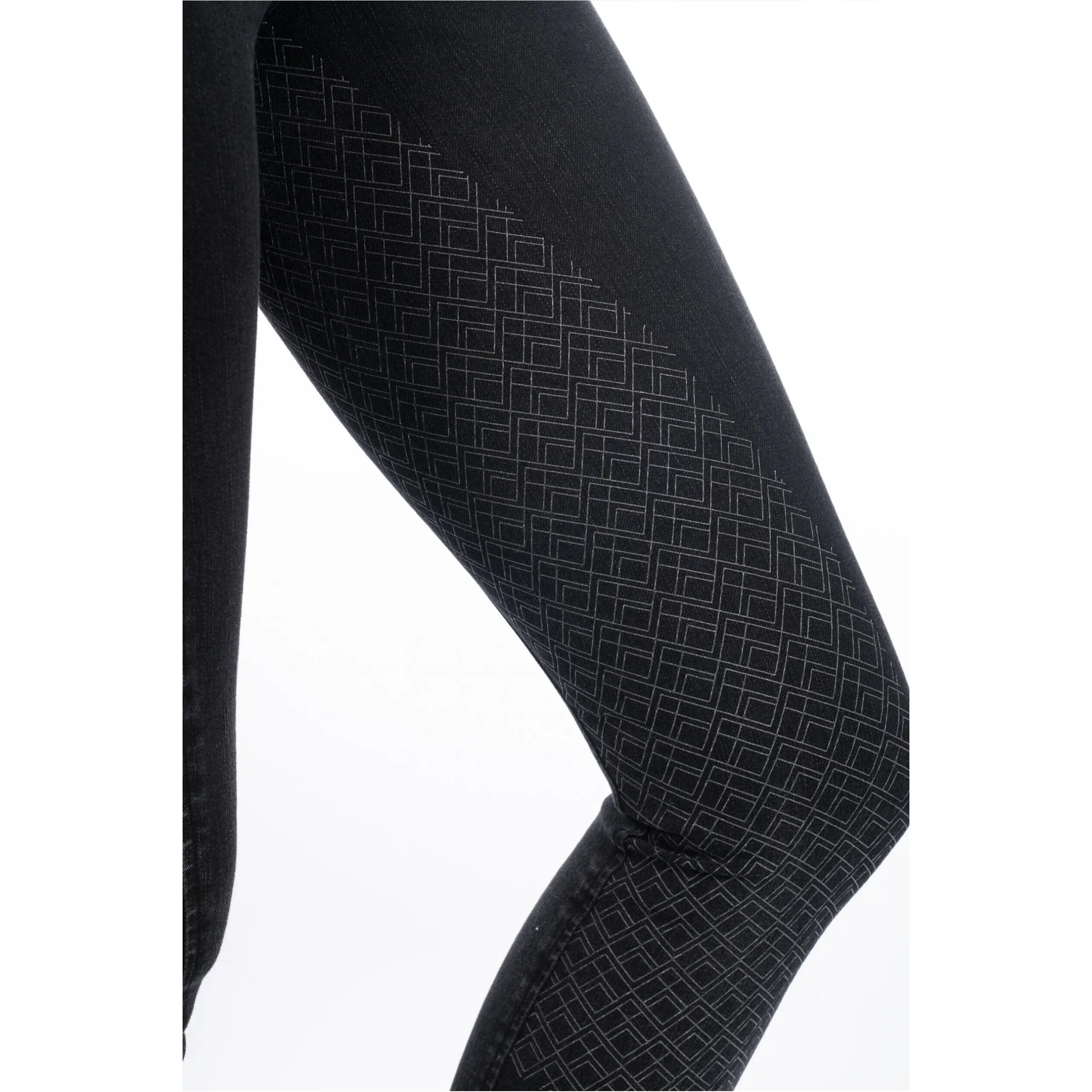 Damen Reithose Silikon Vollbesatz HARBOUR ISLAND DENIM schwarz
