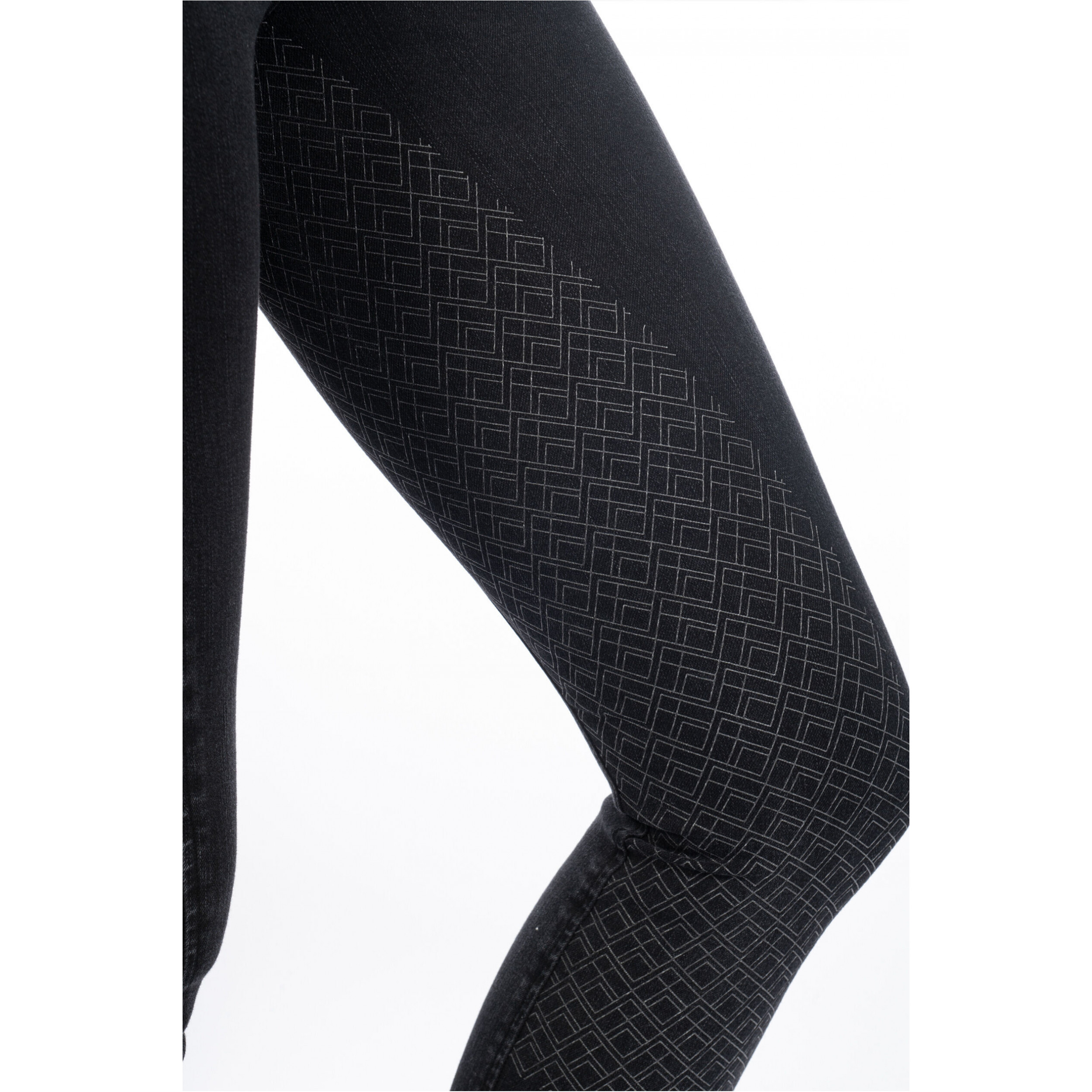 Damen Reithose Silikon Vollbesatz HARBOUR ISLAND DENIM schwarz
