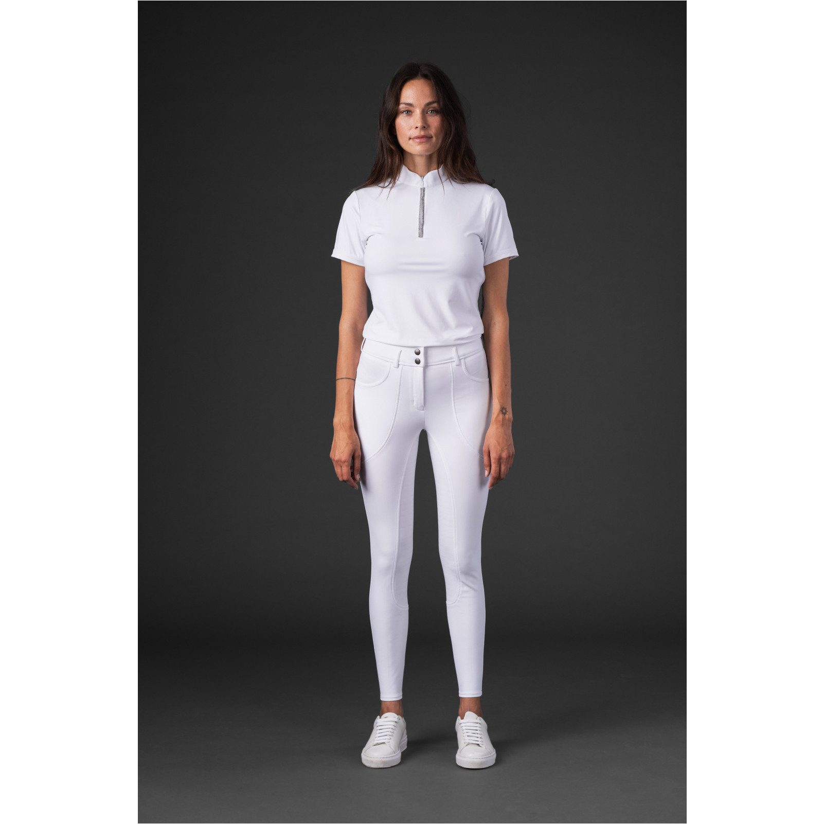 Damen Reithose Silikon Vollbesatz RIHANNA weiß