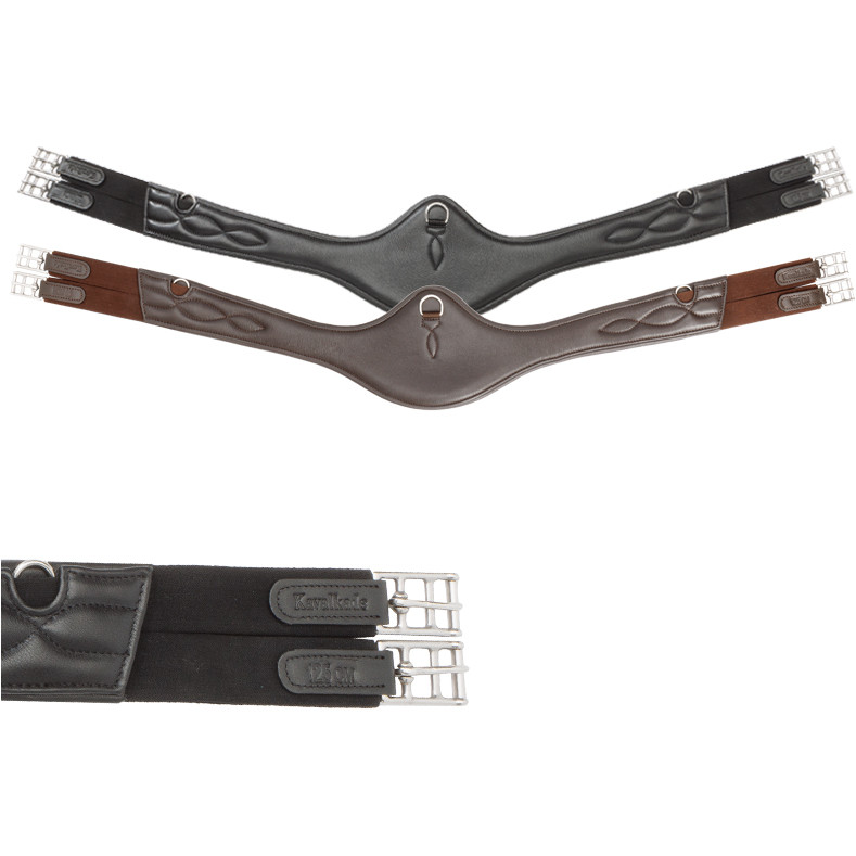 Ledersattelgurt mit Elast CASPER Softleder braun Ledersattelgurt mit Elast CASPER Softleder braun