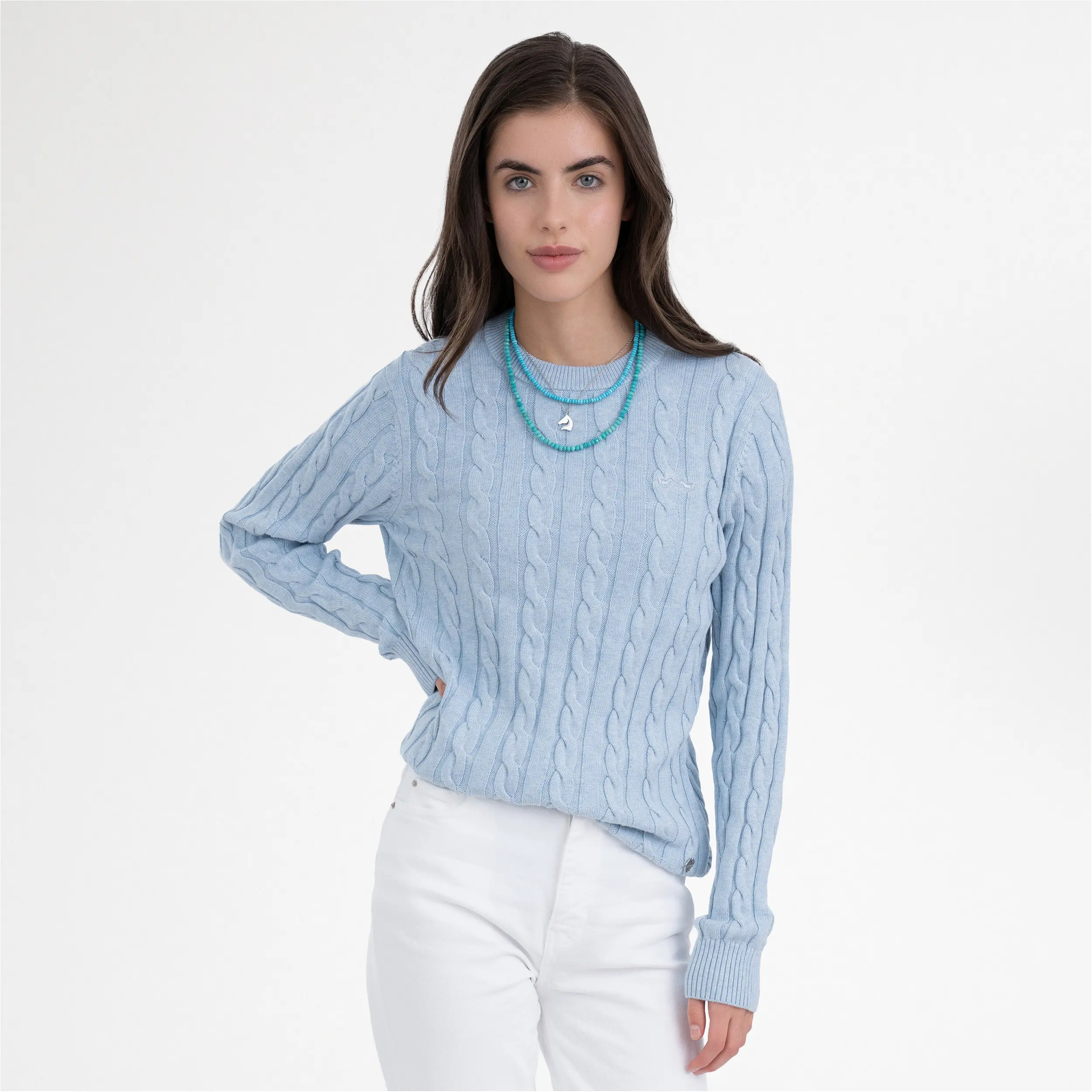 Damen Pullover HVPTally powder blue