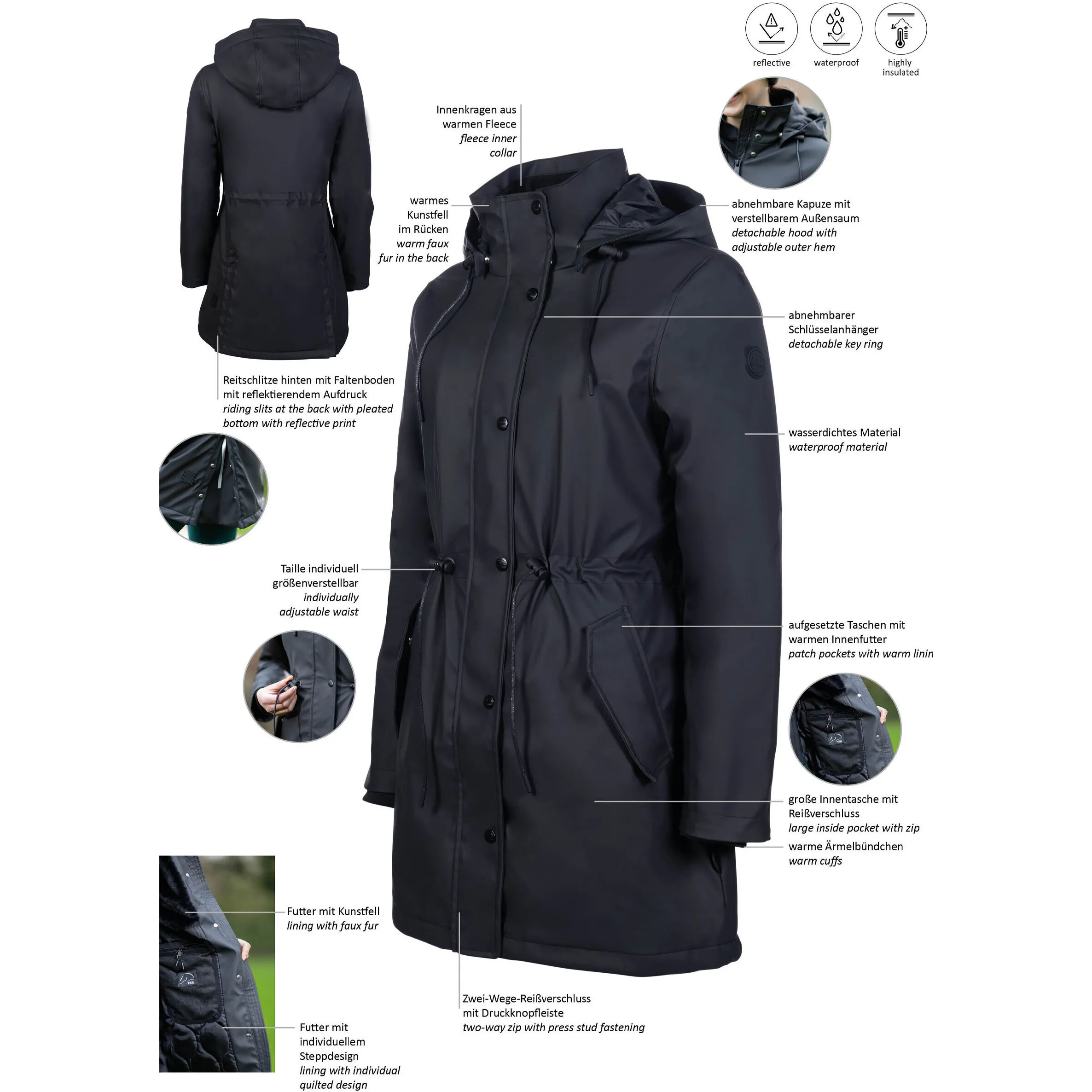Damen Reitjacke DALLAS schwarz