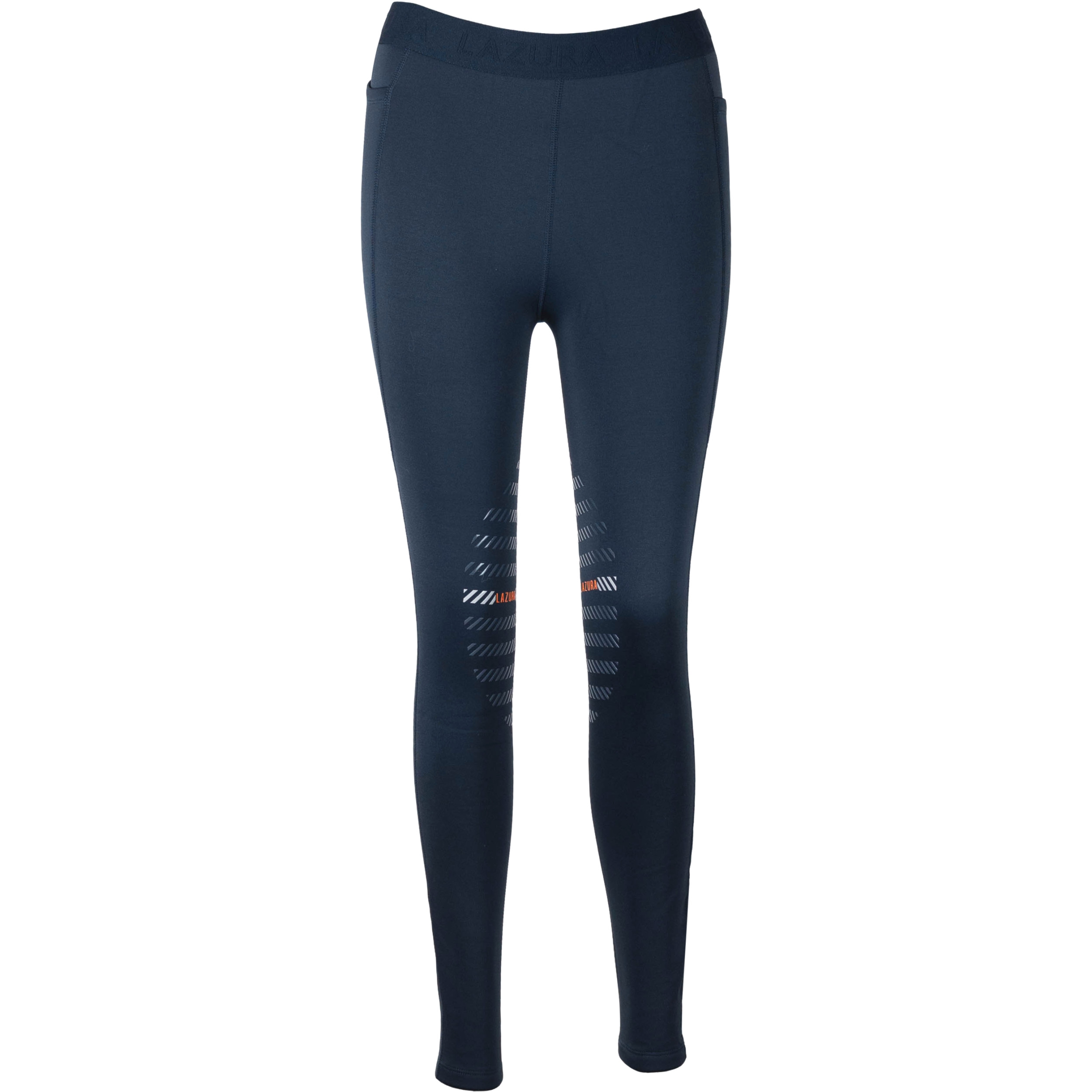 Winter Damen Reitleggings Silikon Kniebesatz ANITA dunkelblau
