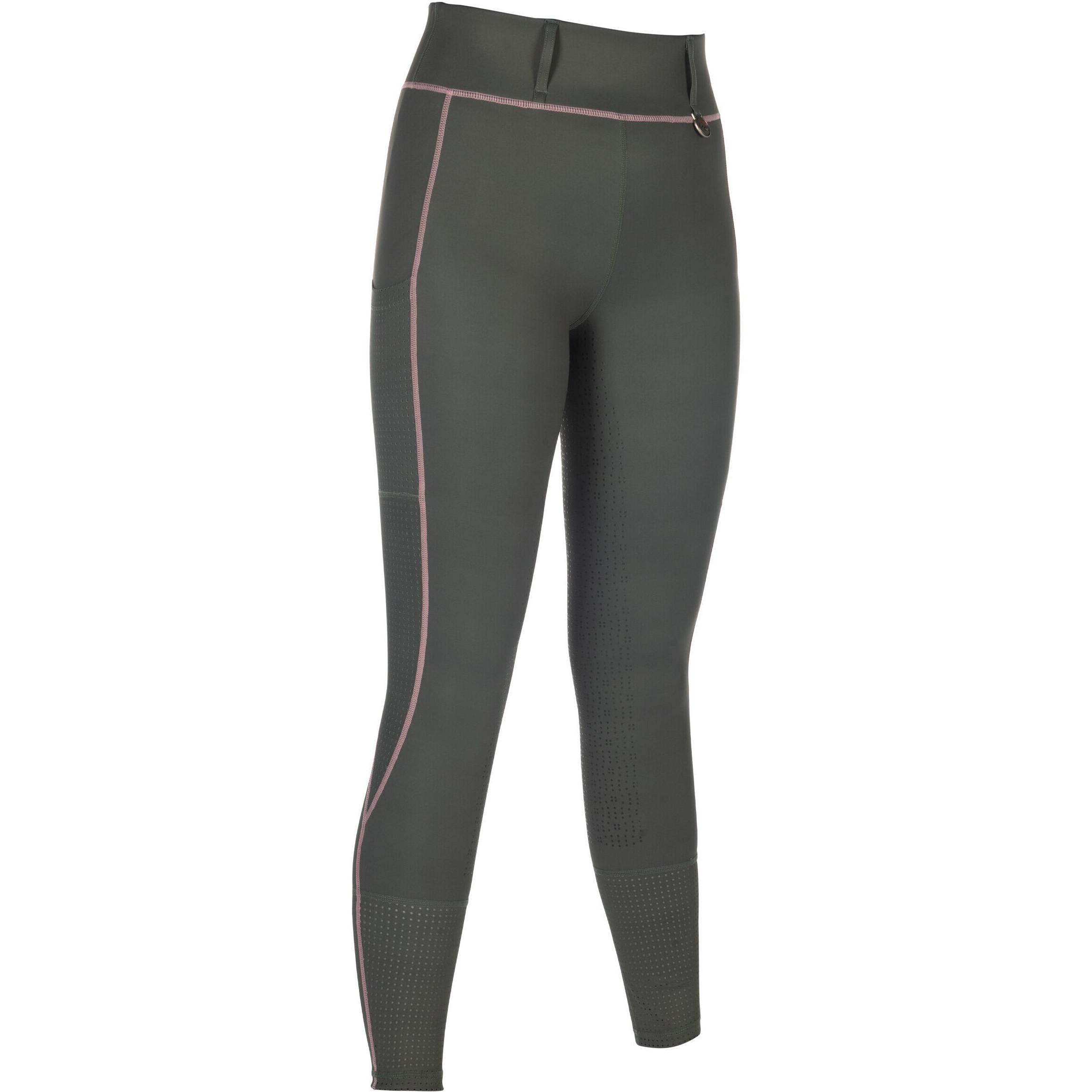Damen Reitleggings Silikon Vollbesatz JUNA graugrün