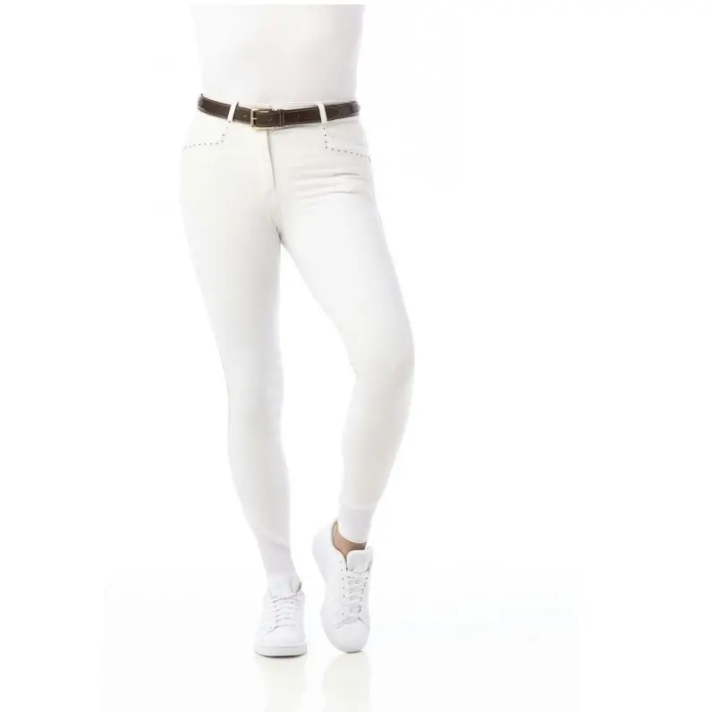 Damen Reithose Silikon Kniebesatz SAFIR weiß/blau