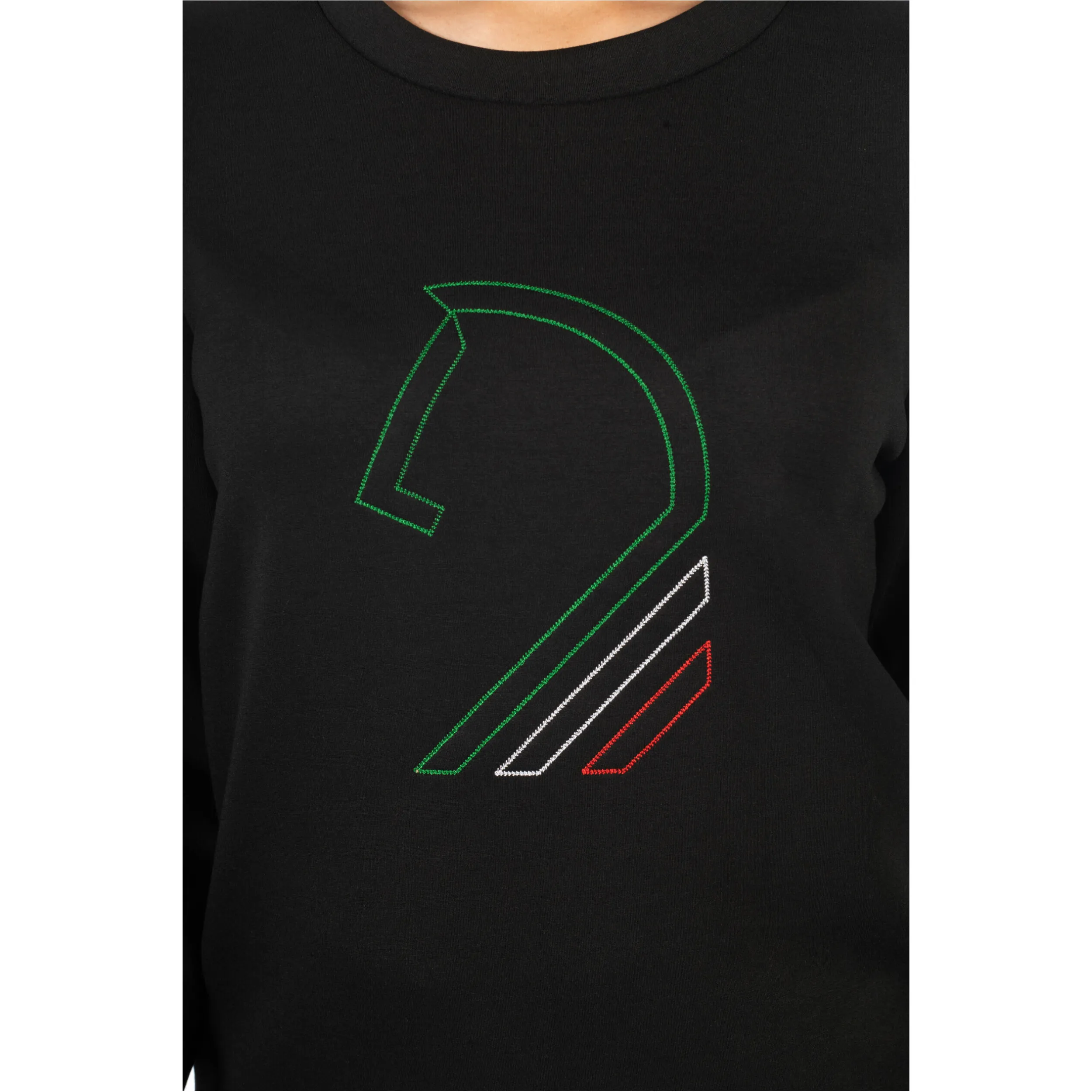 Damen Pullover LIVIGNO HORSE HEAD schwarz