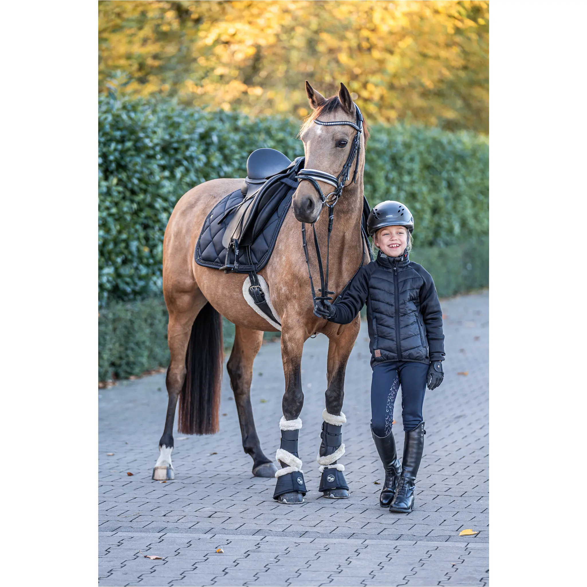 Kinder Reitstiefel KIDS FUN GLITTER Kunstleder schwarz