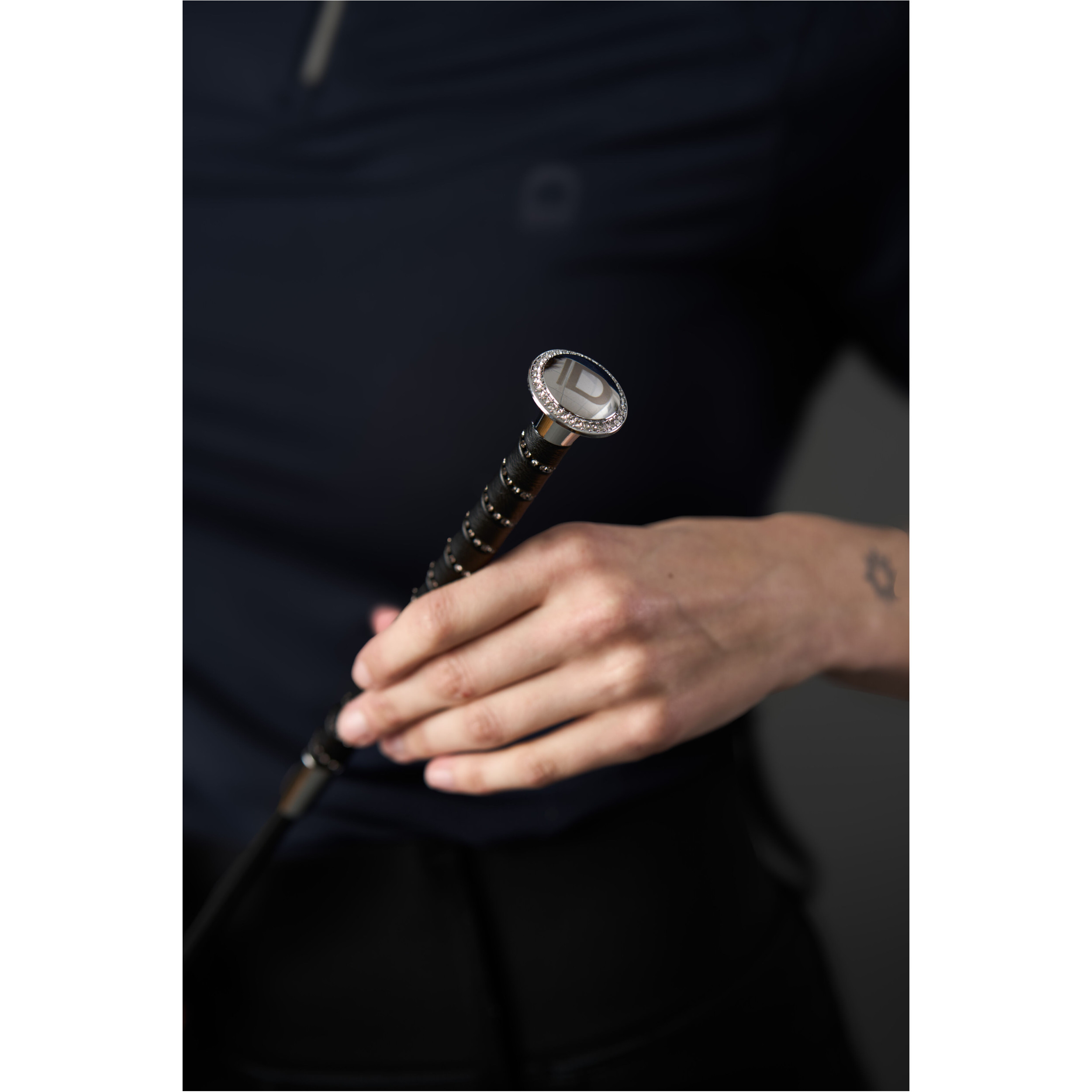 Dressurgerte mit Steinen RHINESTONE schwarz