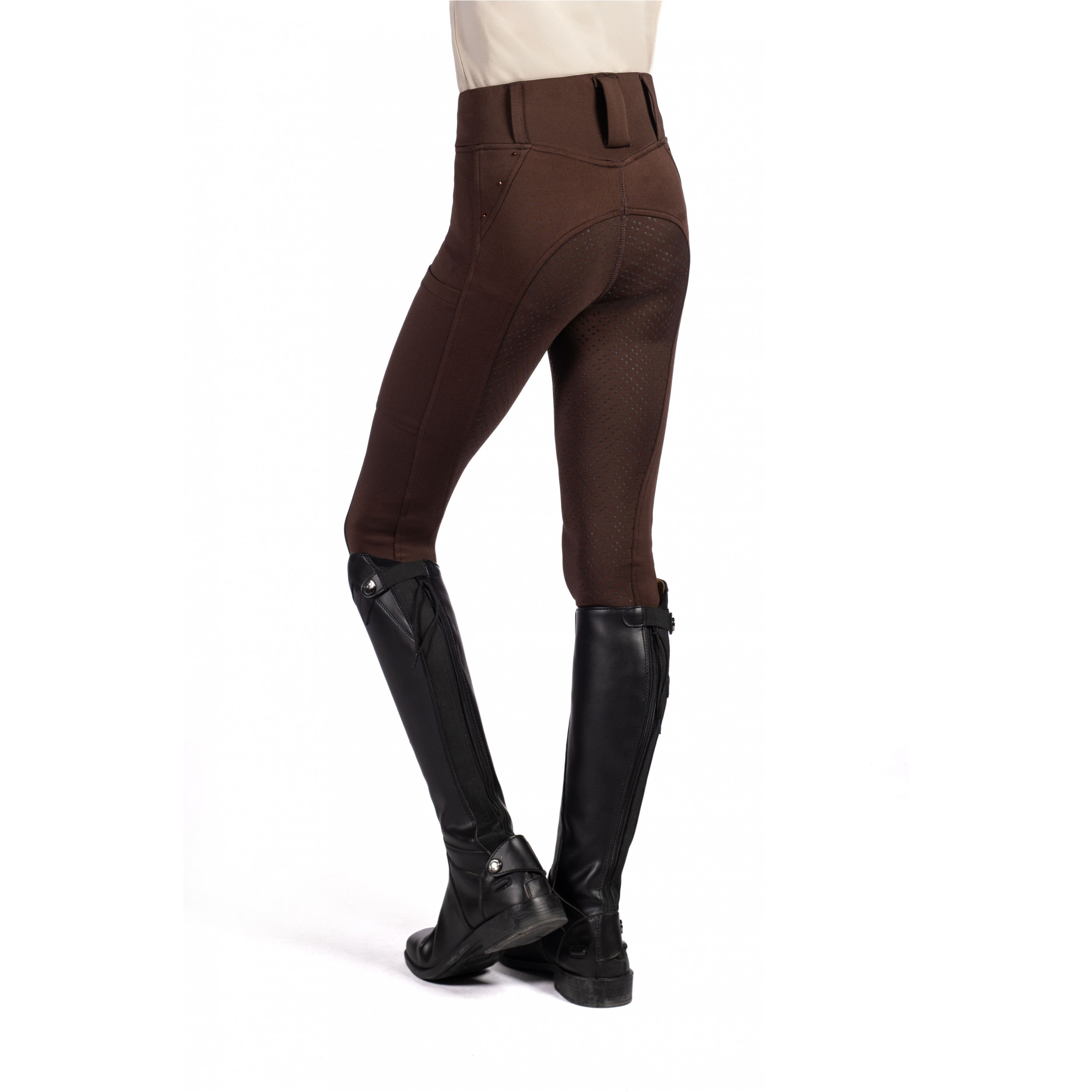 Kinder Reitleggings Silikon Vollbesatz LANA II STYLE dunkelbraun
