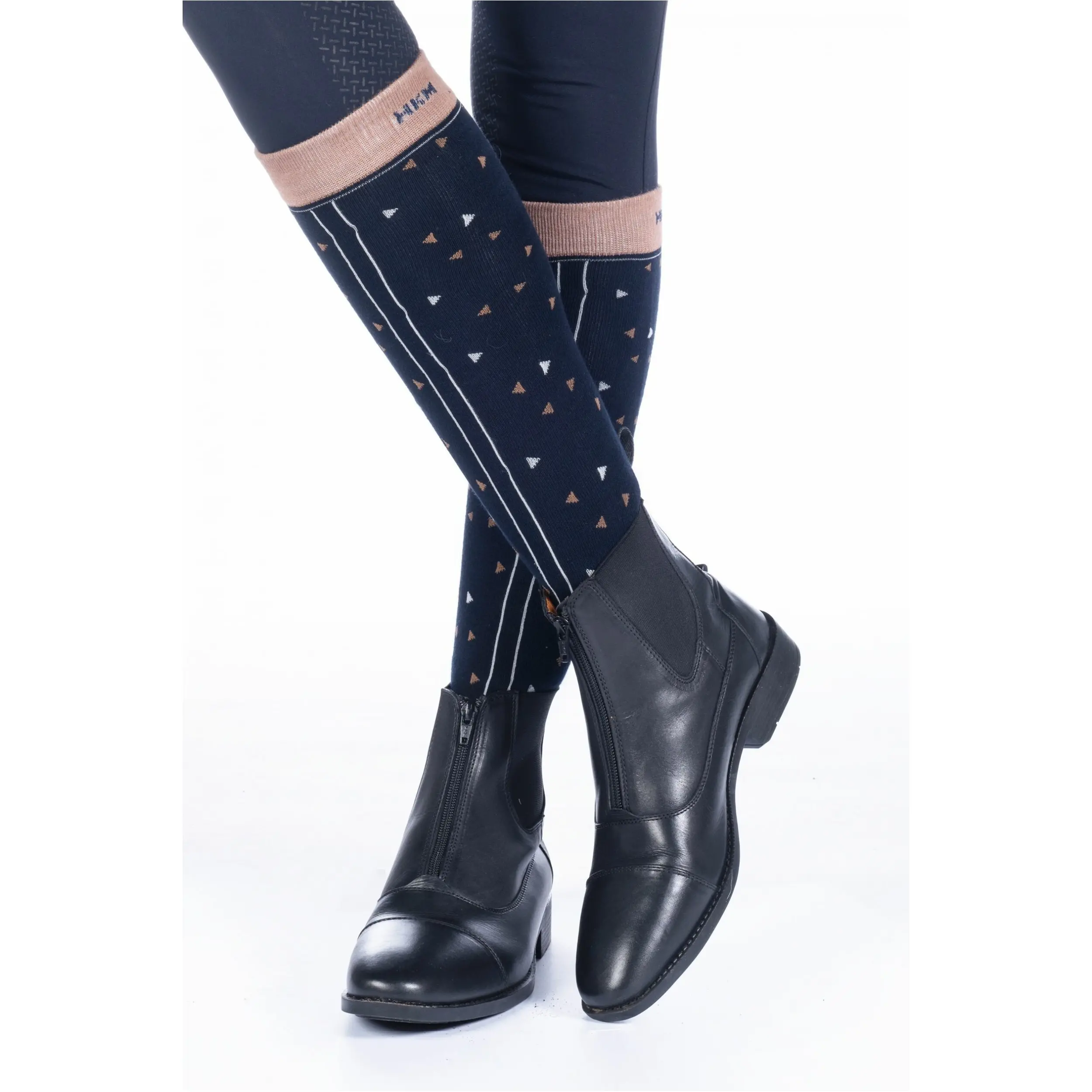 Reitsocken MINIMAL dunkelblau/camel