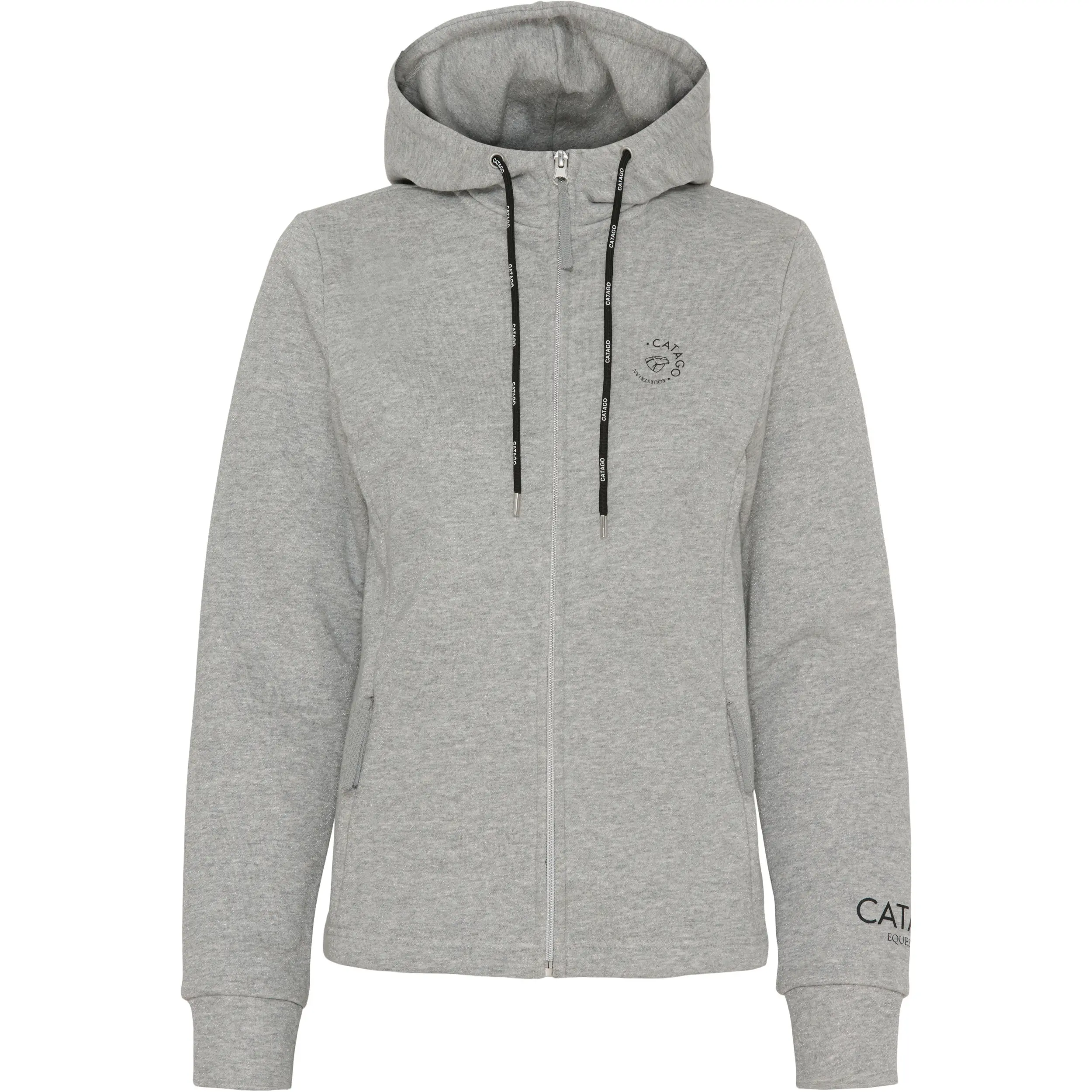 Damen Kapuzenpullover mit Reißverschluss NATALIE grau melange