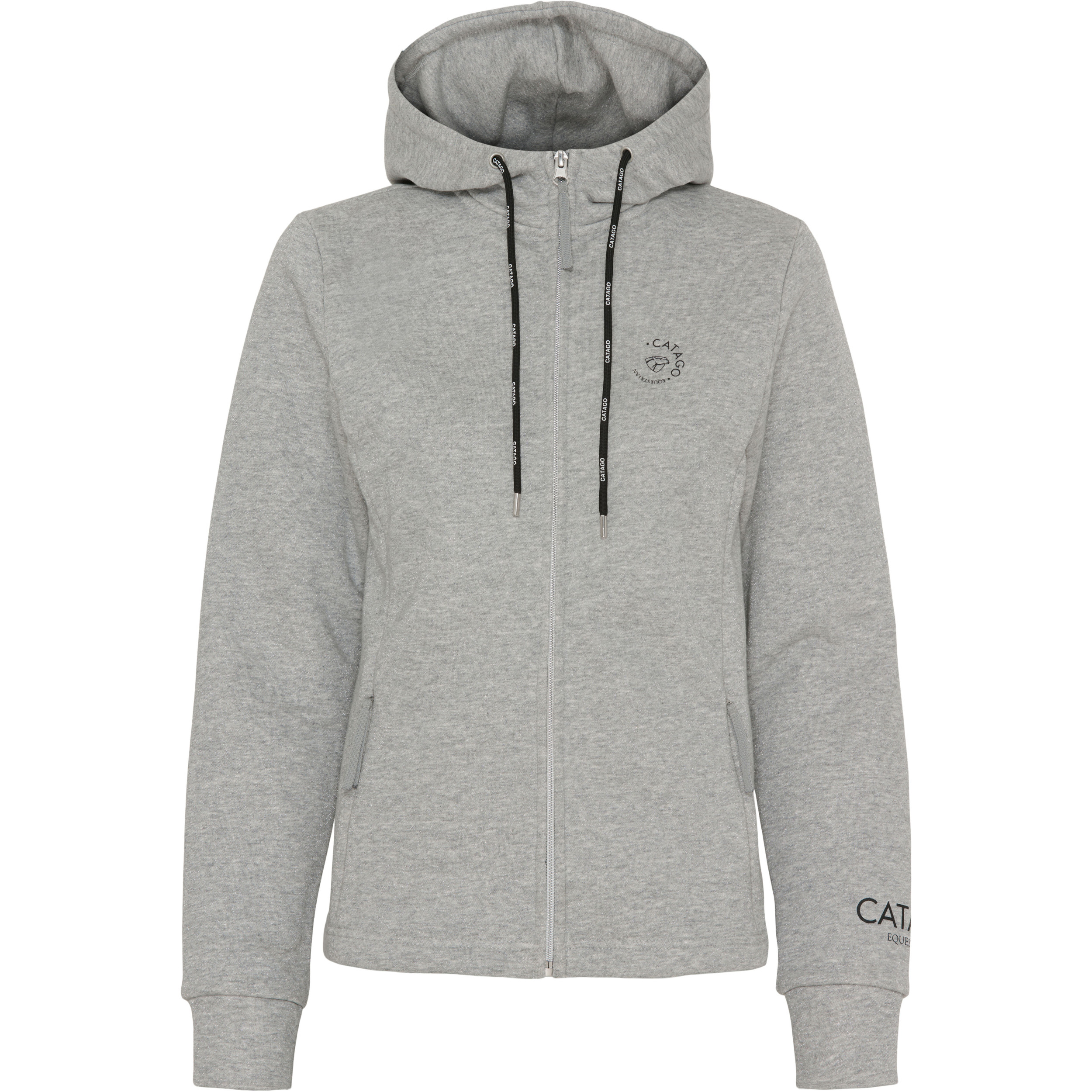 Damen Kapuzenpullover mit Reißverschluss NATALIE grau melange