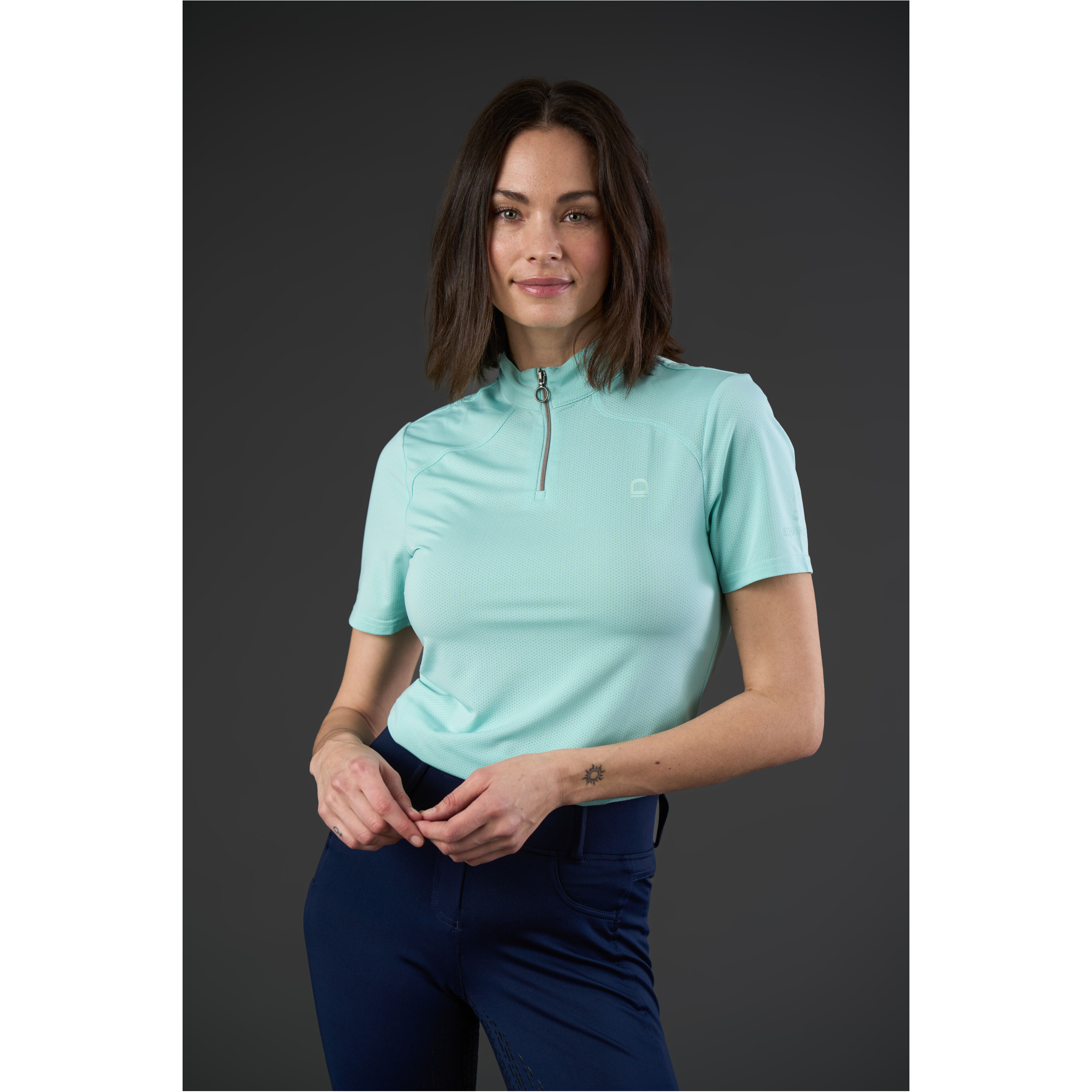 Damen Turniershirt Half-zip HASTY aqua haze