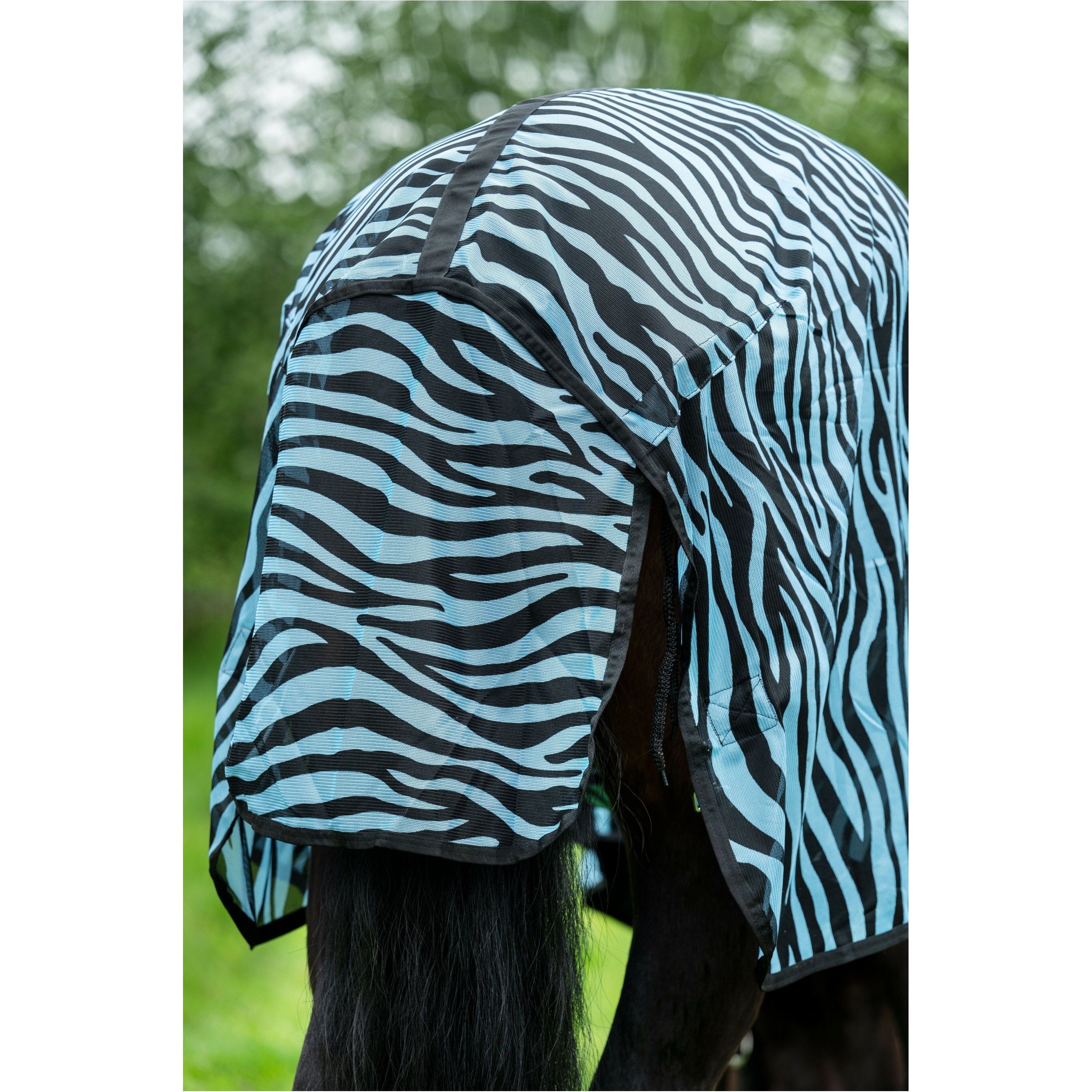 Fliegendecke mit Halsteil ZEBRA AQUA aqua/schwarz
