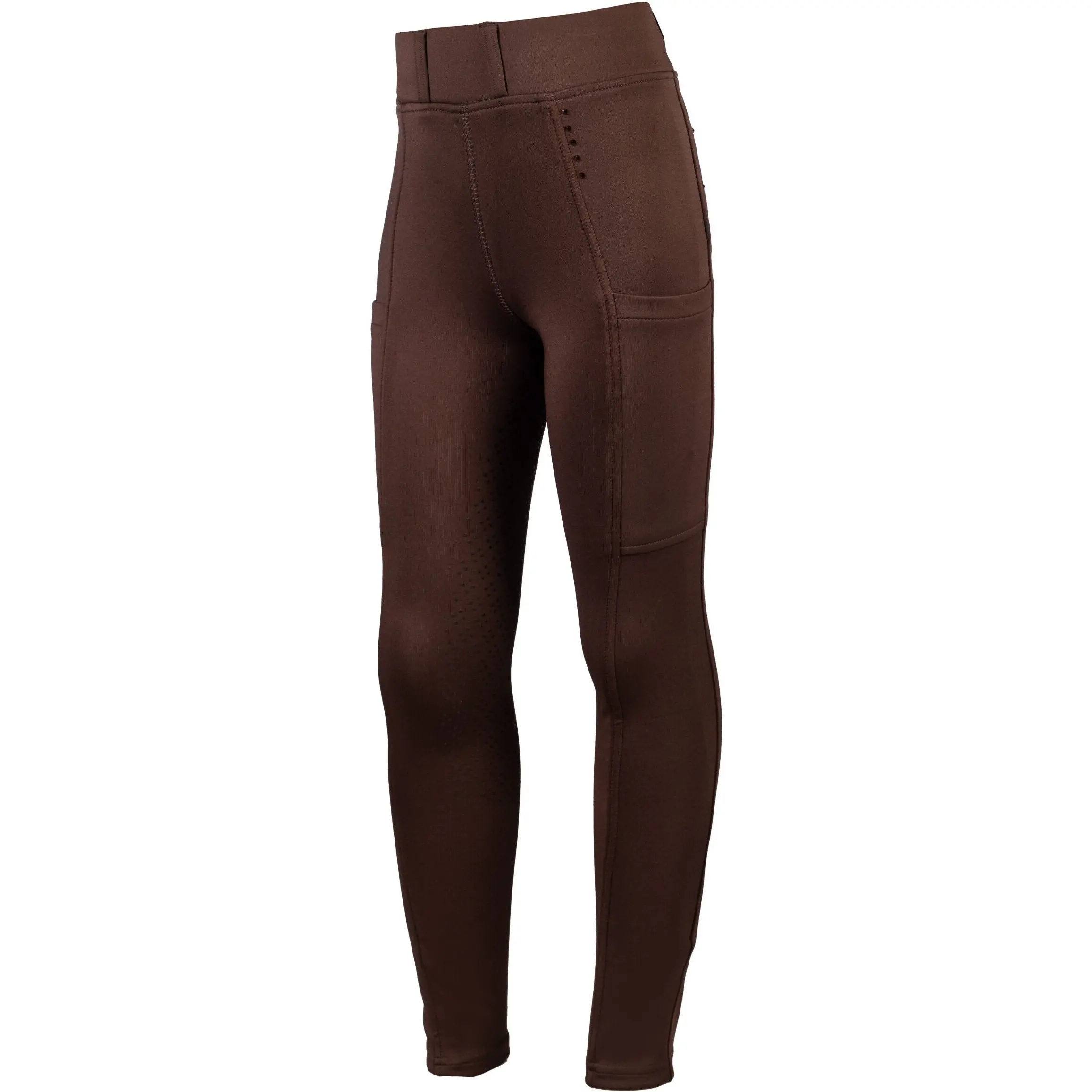 Kinder Reitleggings Silikon Vollbesatz LANA II STYLE dunkelbraun