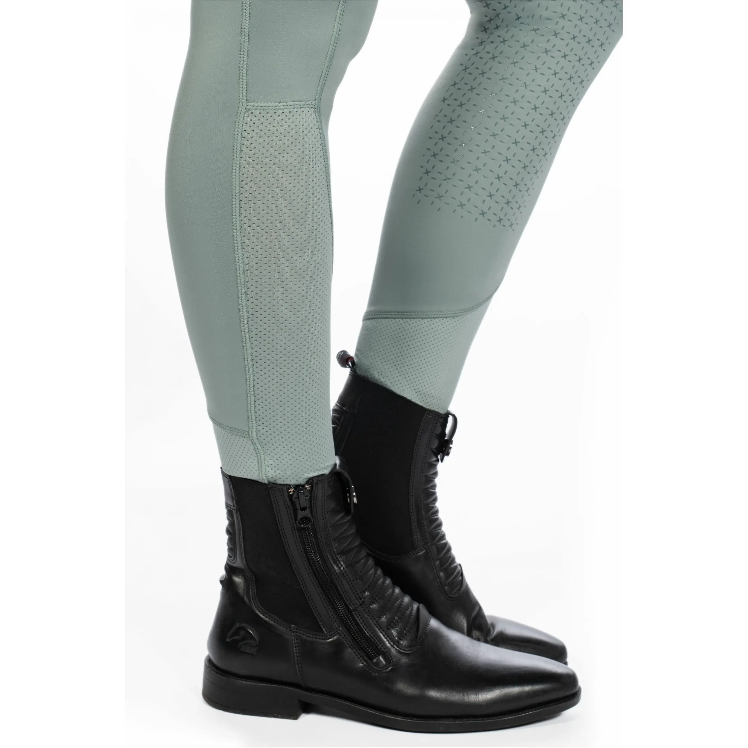 Damen Reitleggings Silikon Vollbesatz HARBOUR ISLAND salbei