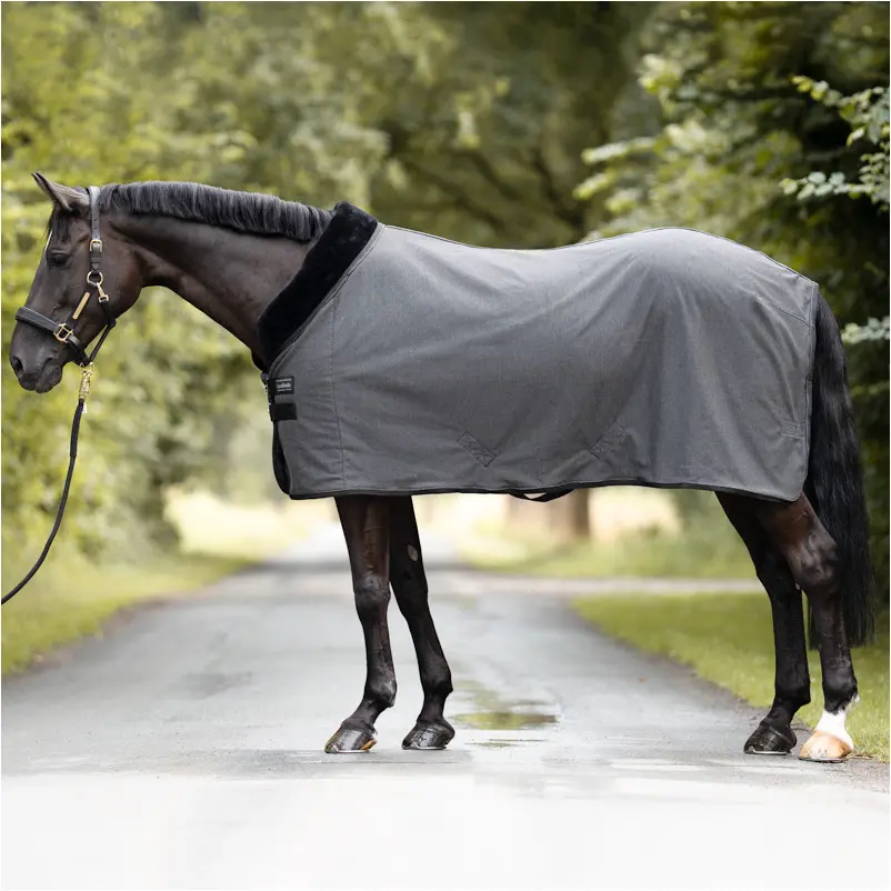 Transport- und Abschwitzdecke ELEGANCE grau/schwarz