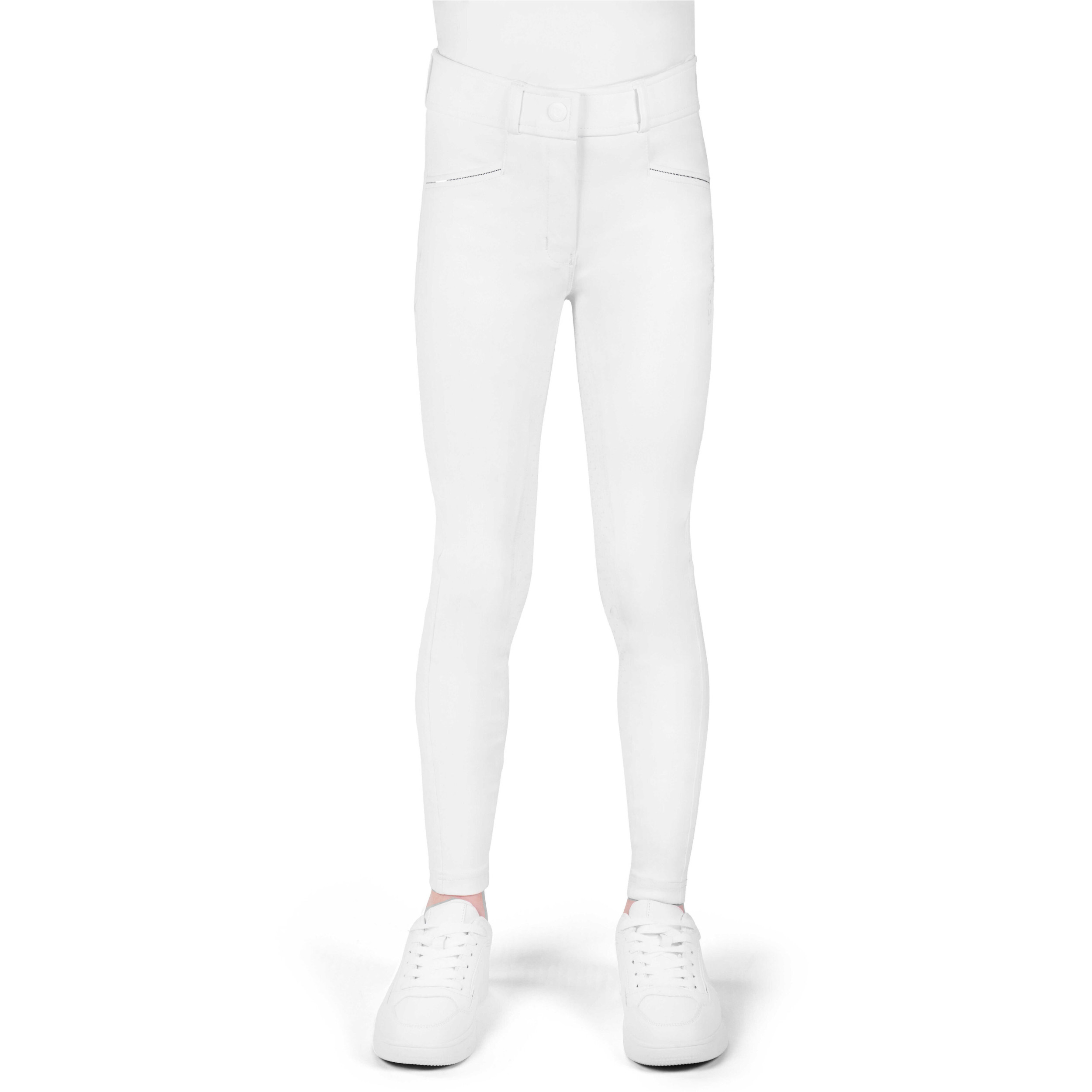 Kinder Reithose Silikon Vollbesatz EK-CARLY weiß