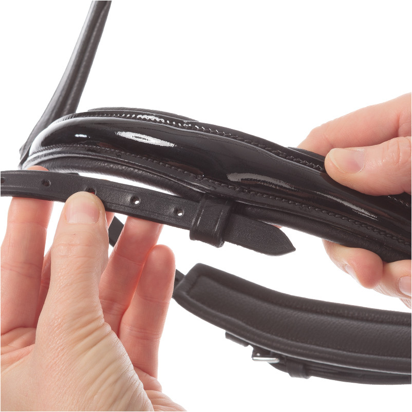 Trensenzaum englisch kombiniert IVANA schwarz lack/schwarz