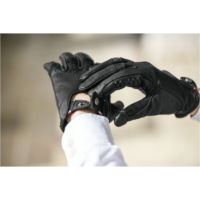 Reithandschuhe mit Druckknopf TRADITION schwarz