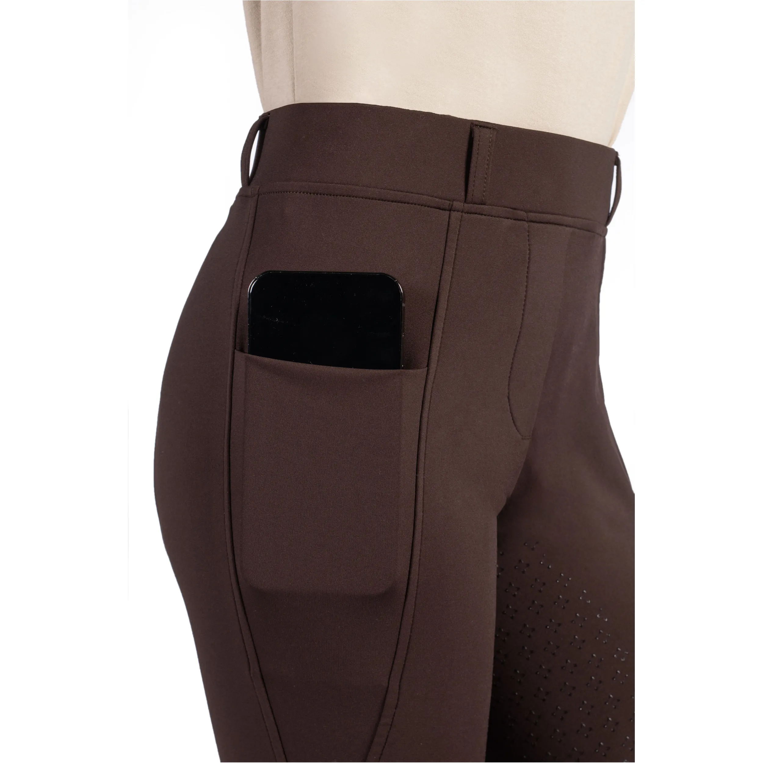 Winter Kinder Reitleggings Silikon Vollbesatz MIA dunkelbraun
