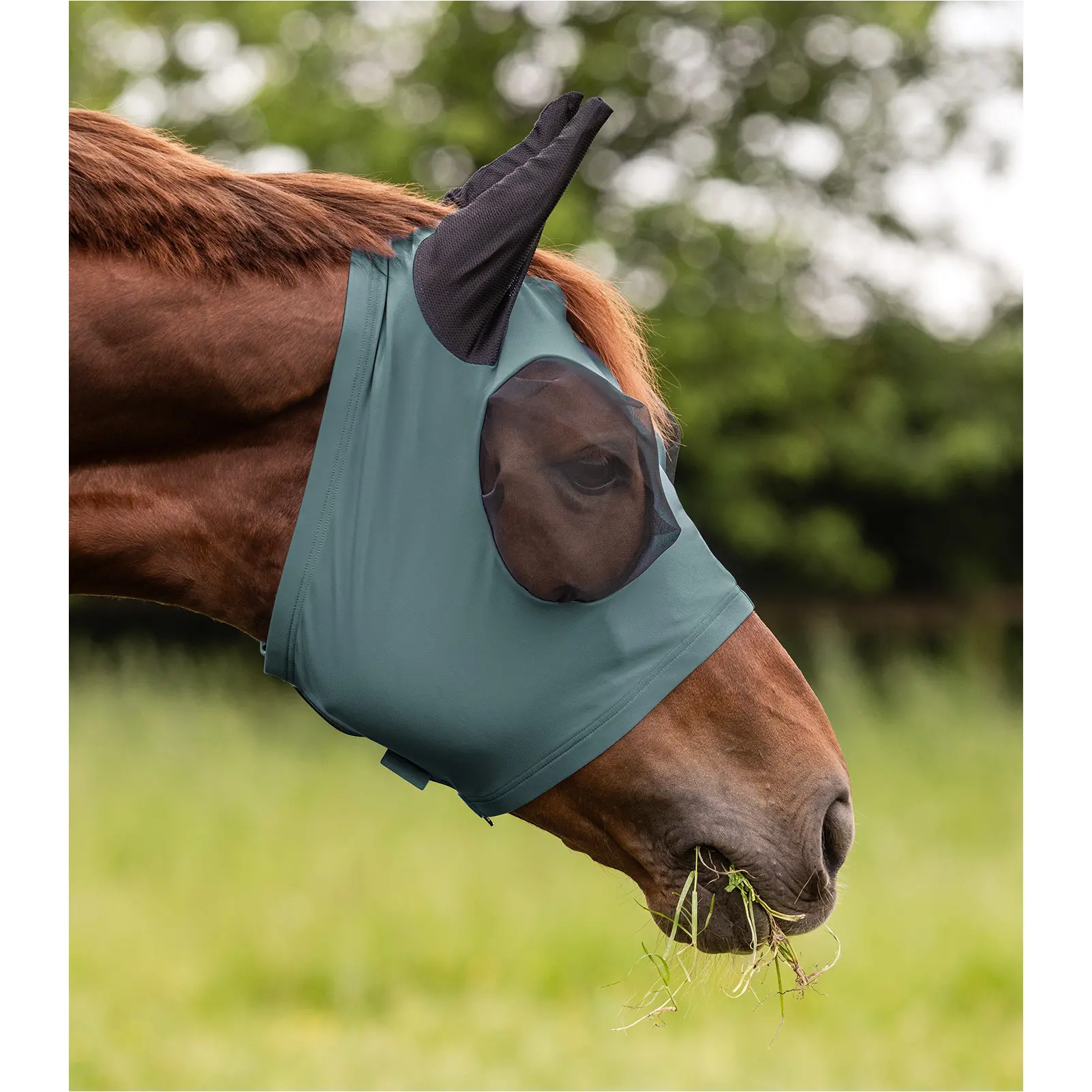 Fliegenmaske mit Reißverschluss PUCK piniengrün