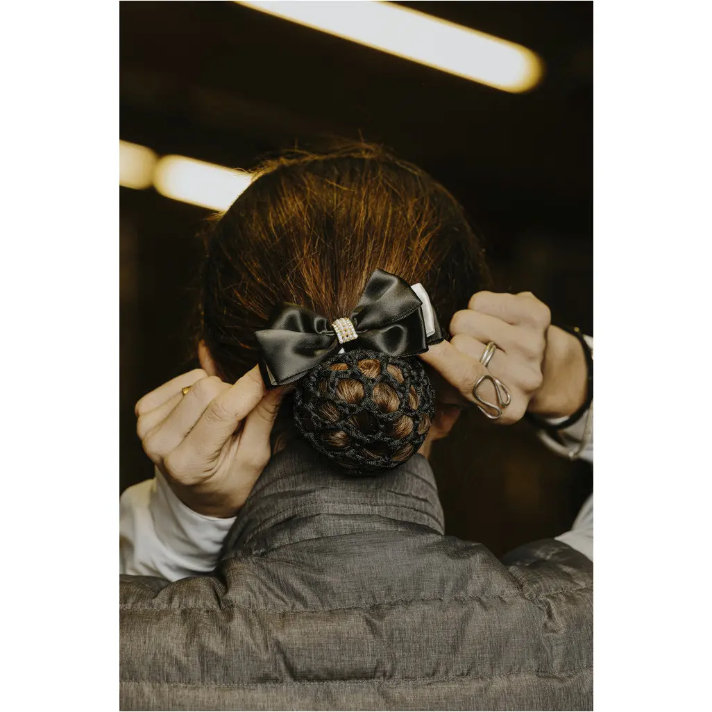 Haarnetz-Haarspange PERLE schwarz/weiß Haarnetz-Haarspange PERLE schwarz/weiß