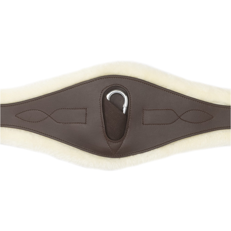 Ledersattelgurt geölt mit Kunstfell und Elast COMFORT braun/beige Ledersattelgurt geölt mit Kunstfell und Elast COMFORT braun/beige