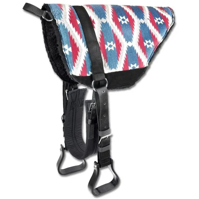 Reitkissen Bare-Back-Pad blau/rot