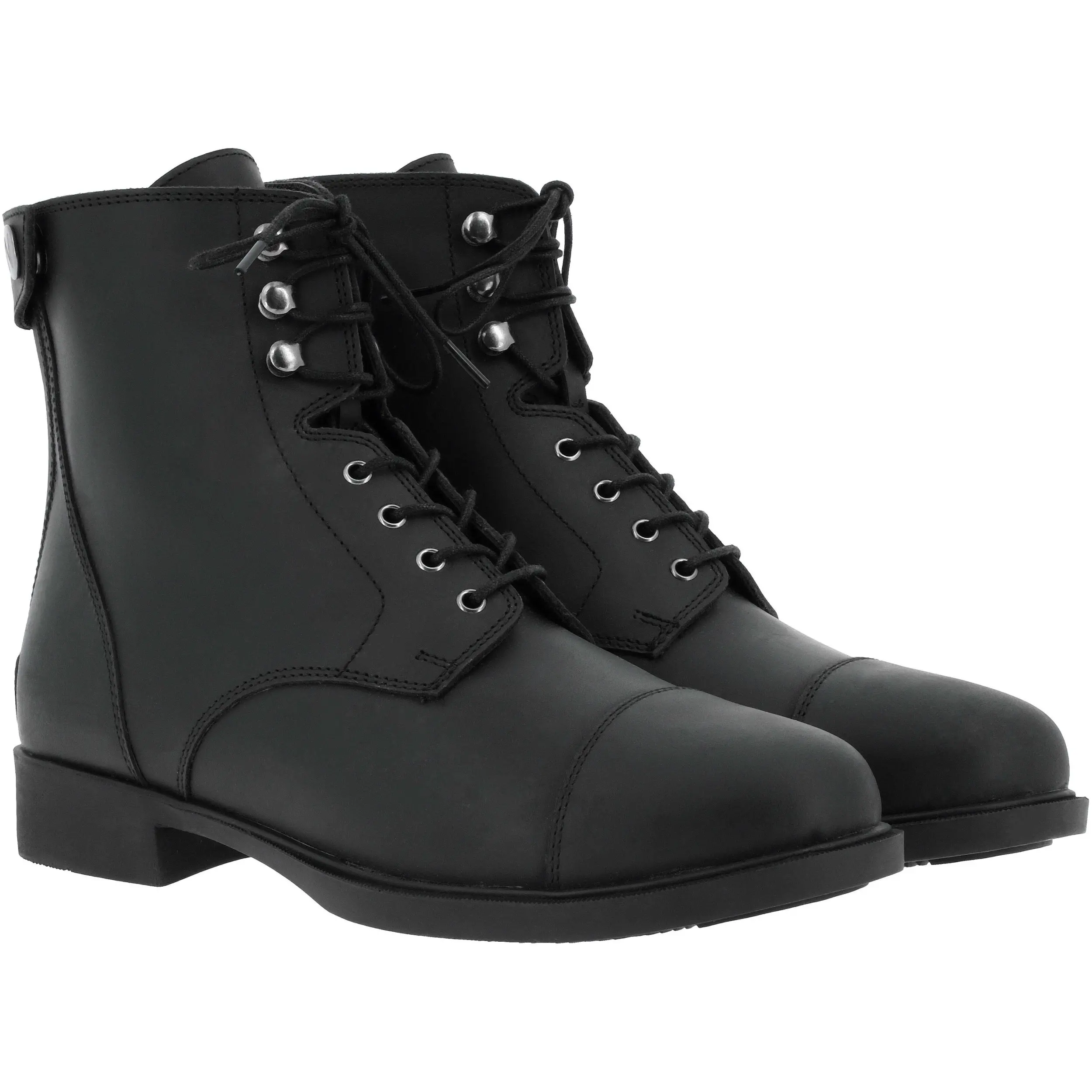 Reitstiefeletten mit Schnürsenkel & Zip NÎMES Echtleder schwarz