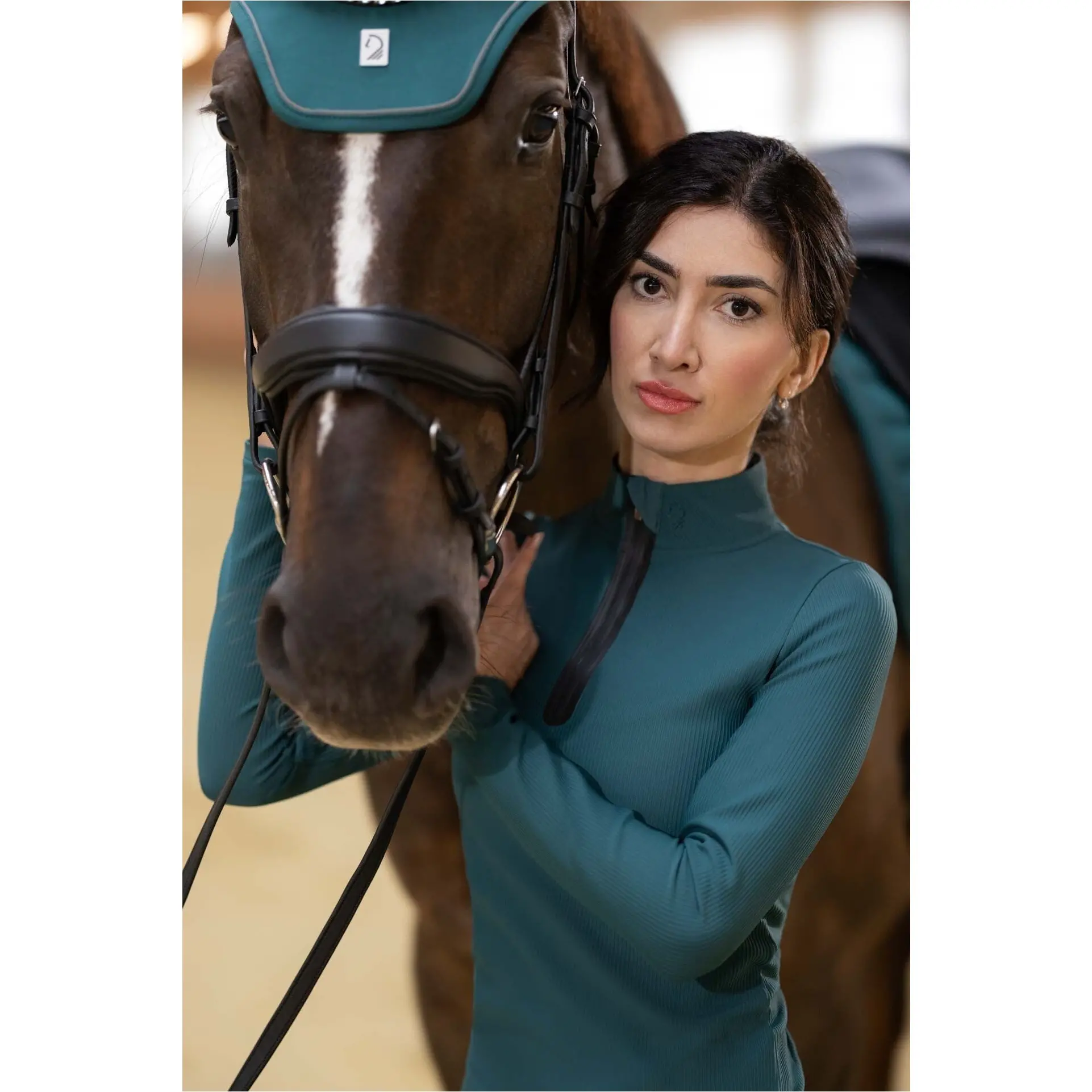 Damen Funktionsshirt LIVIGNO RIBBED dunkelgrün
