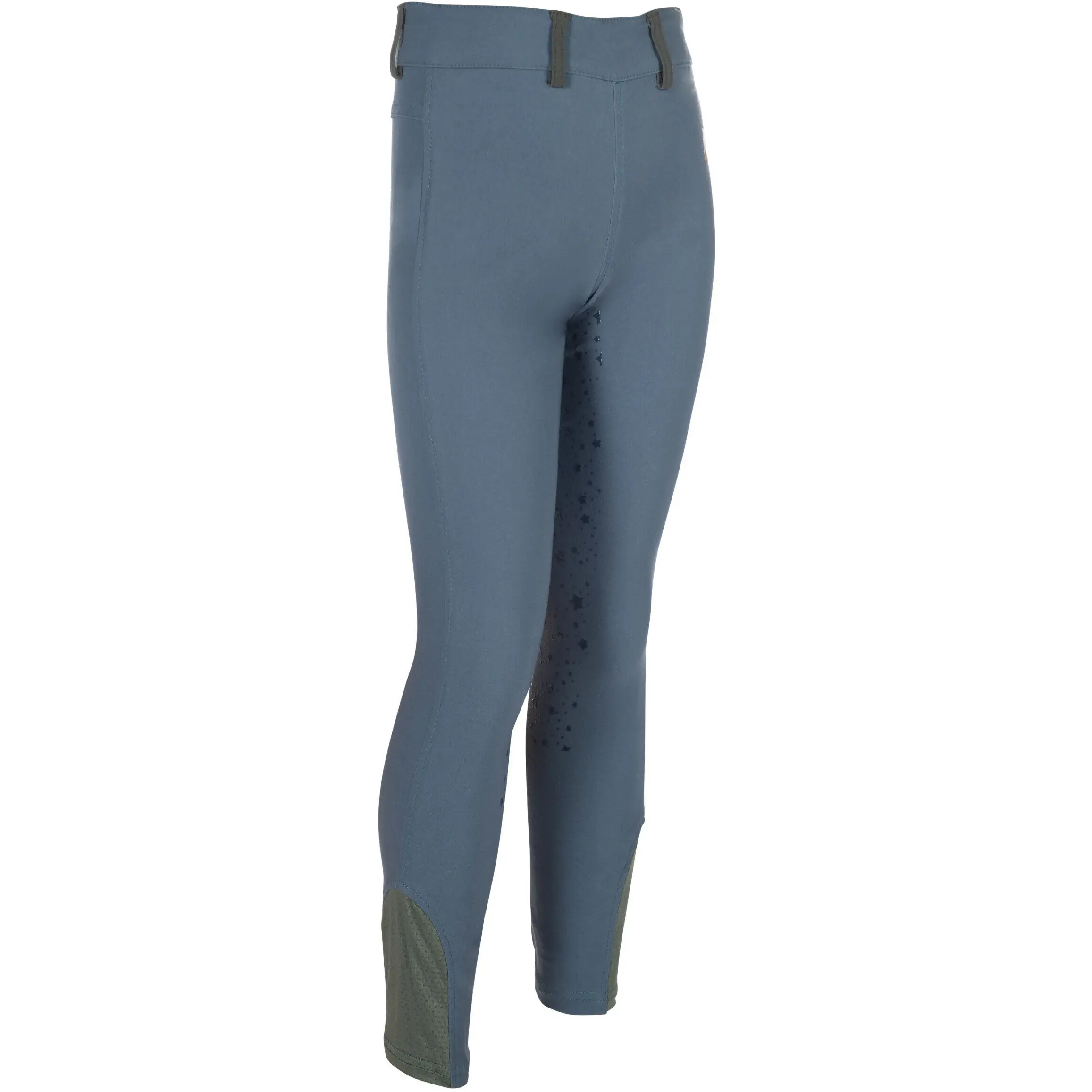 Kinder Reitleggings Silikon Vollbesatz PONY DREAM II rauchblau