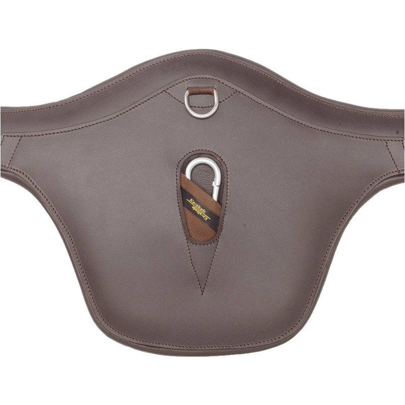 Sattelgurt mit Bauchlatz und Elast STANDARD braun