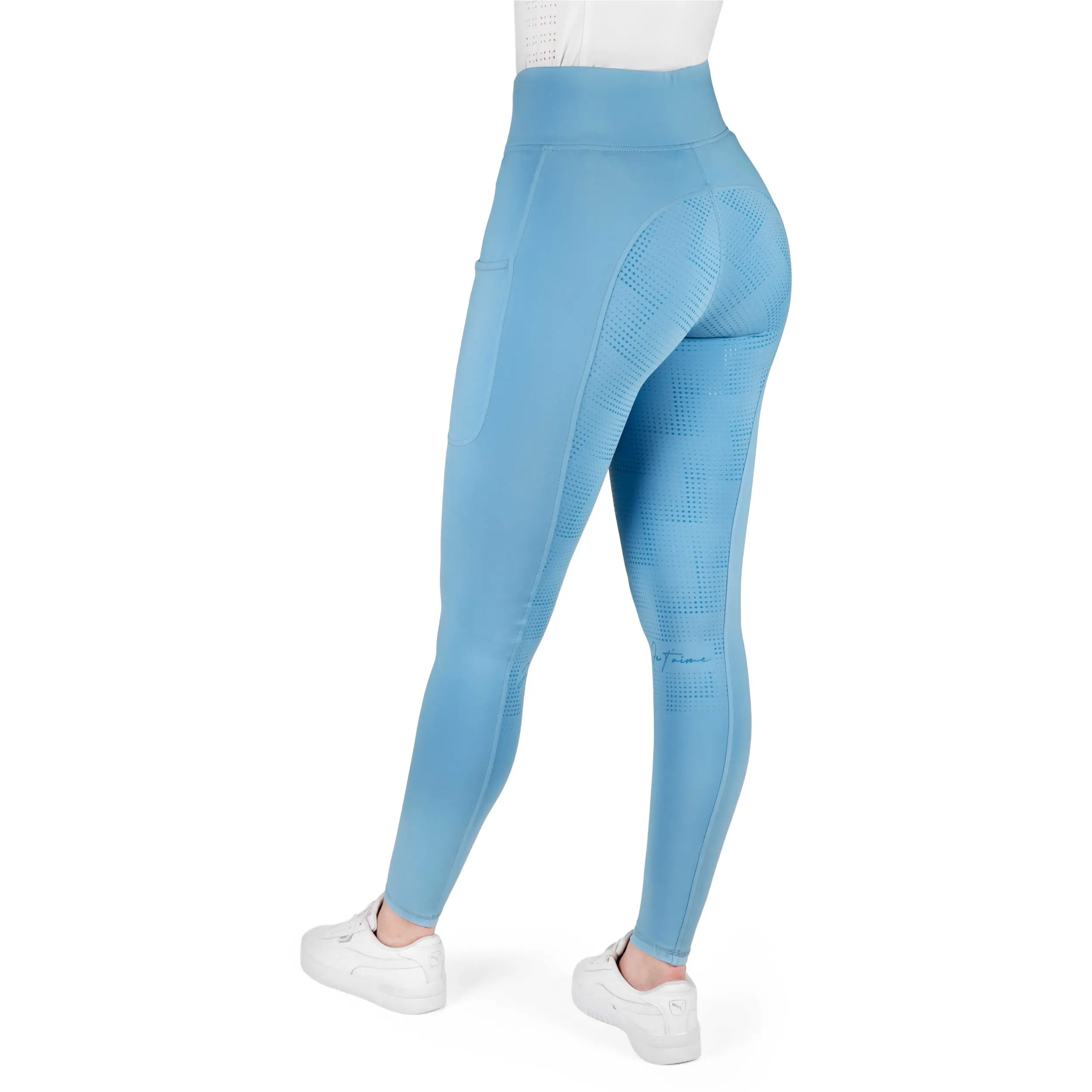 Damen Reitleggings Silikon Vollbesatz EK-Fanny himmelblau 