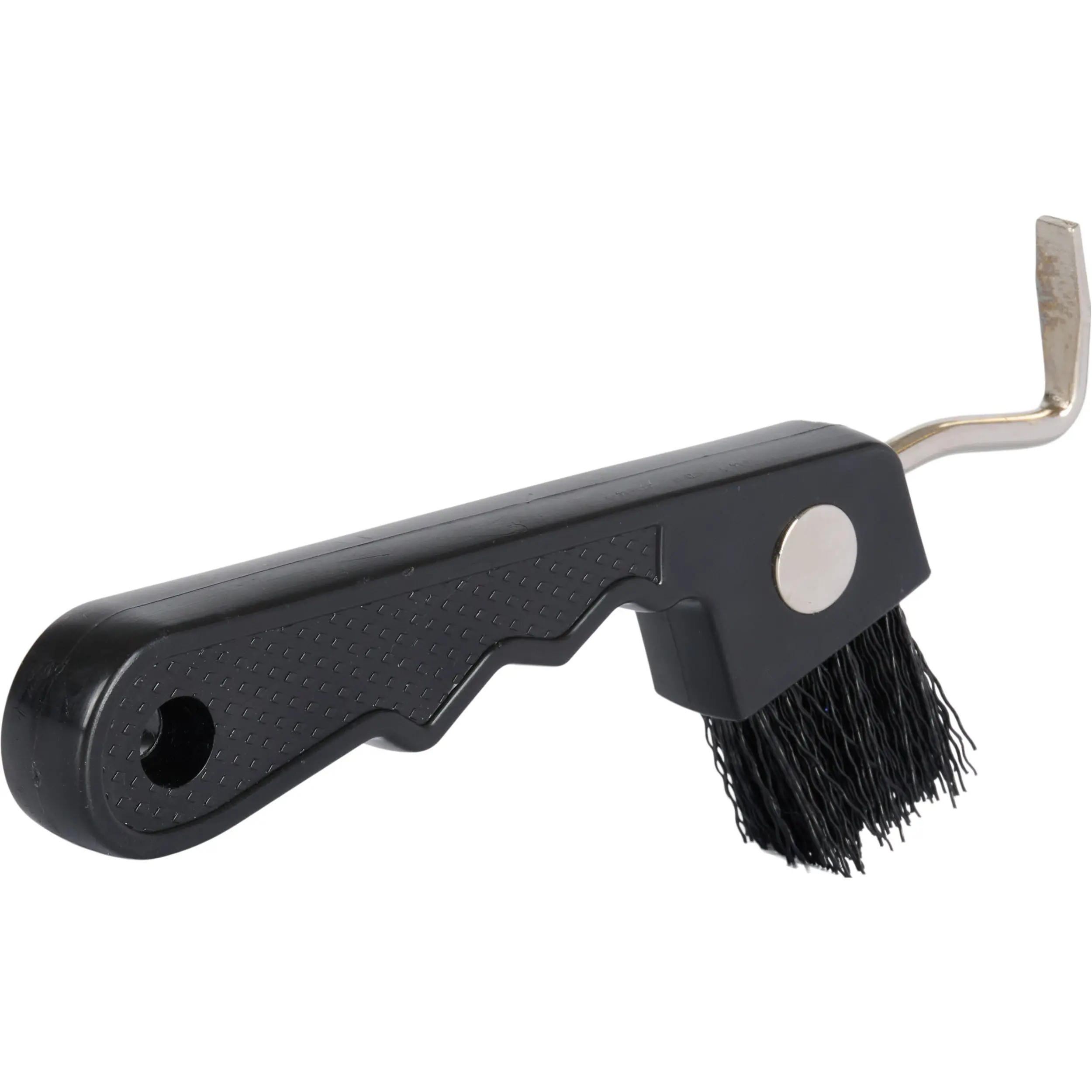 Hufkratzer mit Bürste und Magnet schwarz