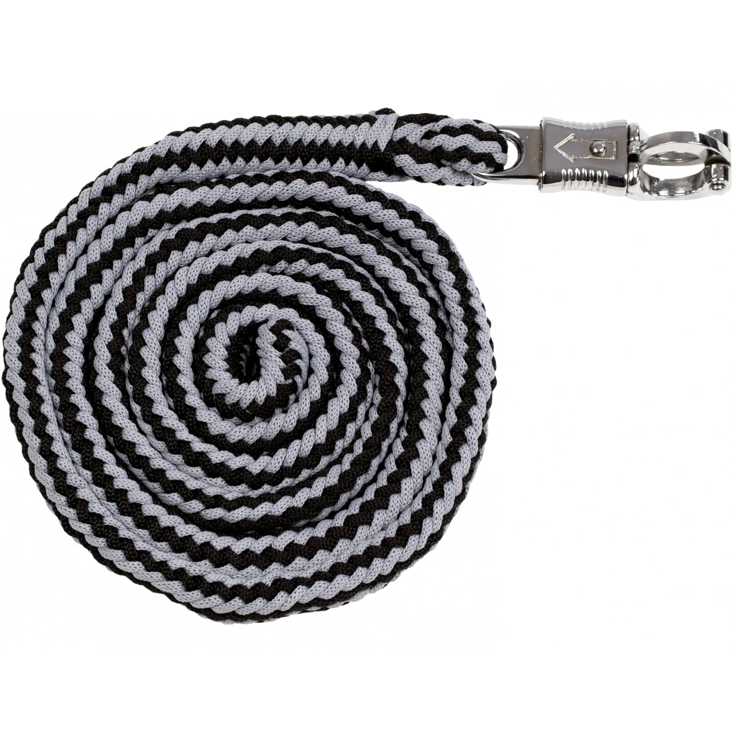 Führstrick mit Panikhaken BASICLINE schwarz/hellgrau 180cm