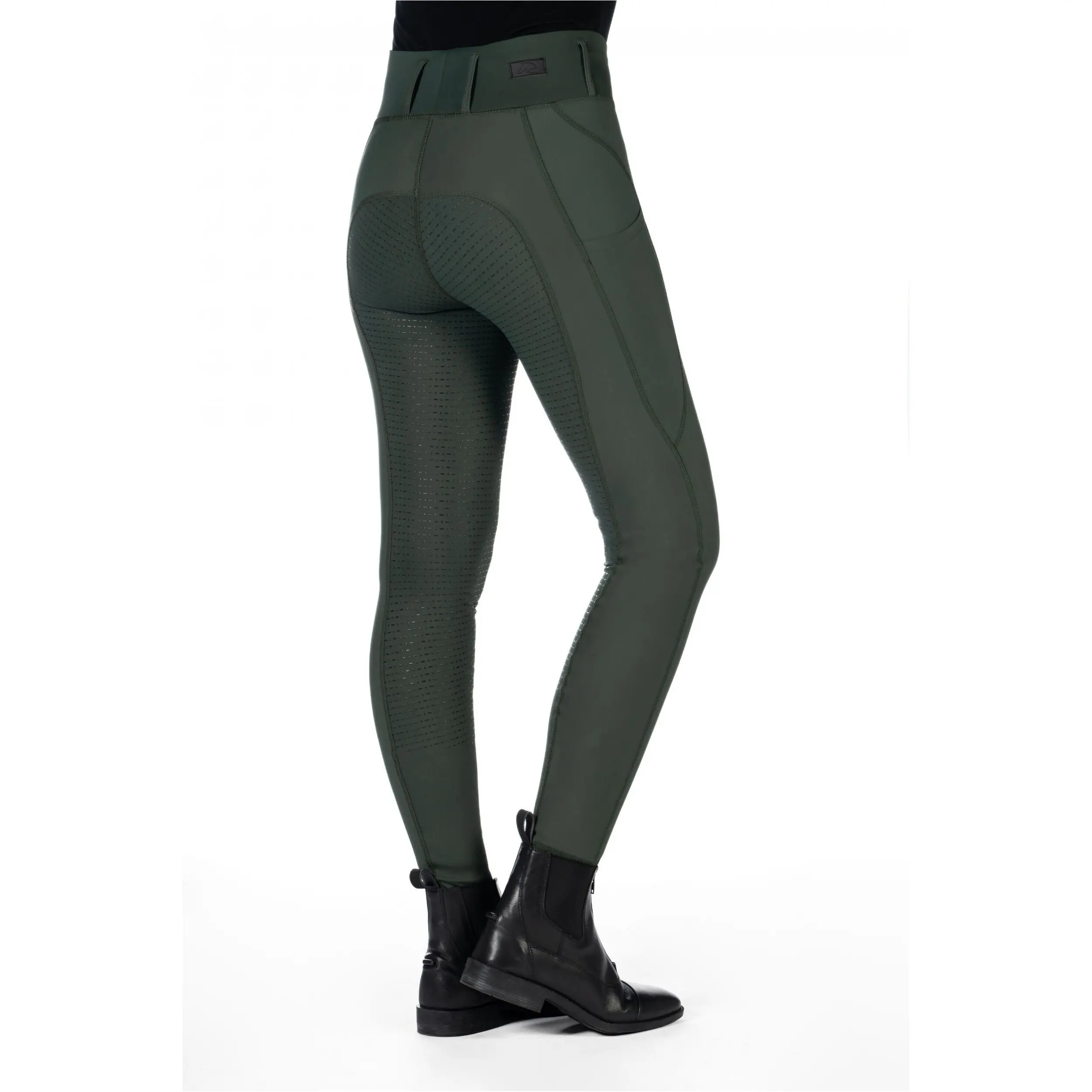 Damen Reitleggings Silikon Vollbesatz JIL HIGH WAIST olivgrün