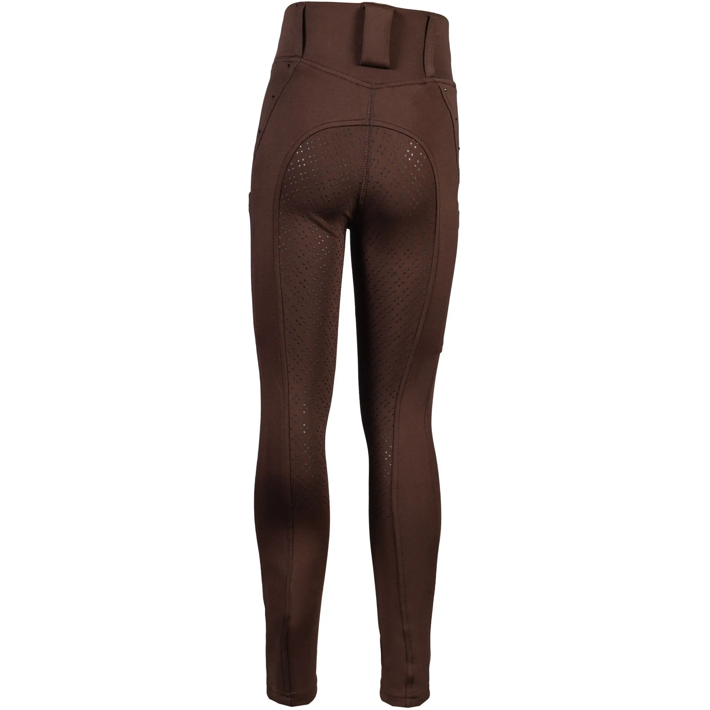 Kinder Reitleggings Silikon Vollbesatz LANA II STYLE dunkelbraun