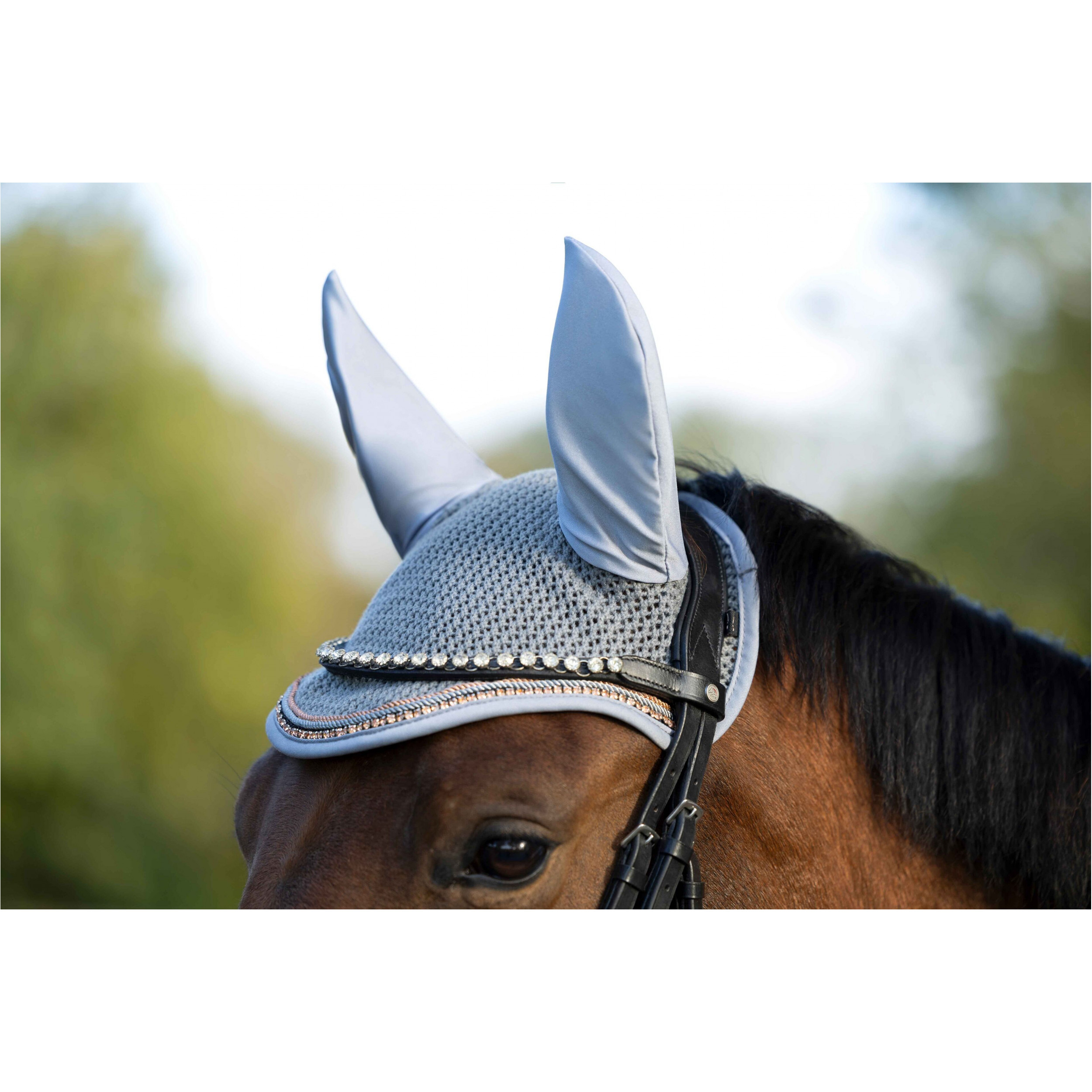 Fliegenhaube ROSEGOLD GLAMOUR STYLE grau/rosegold