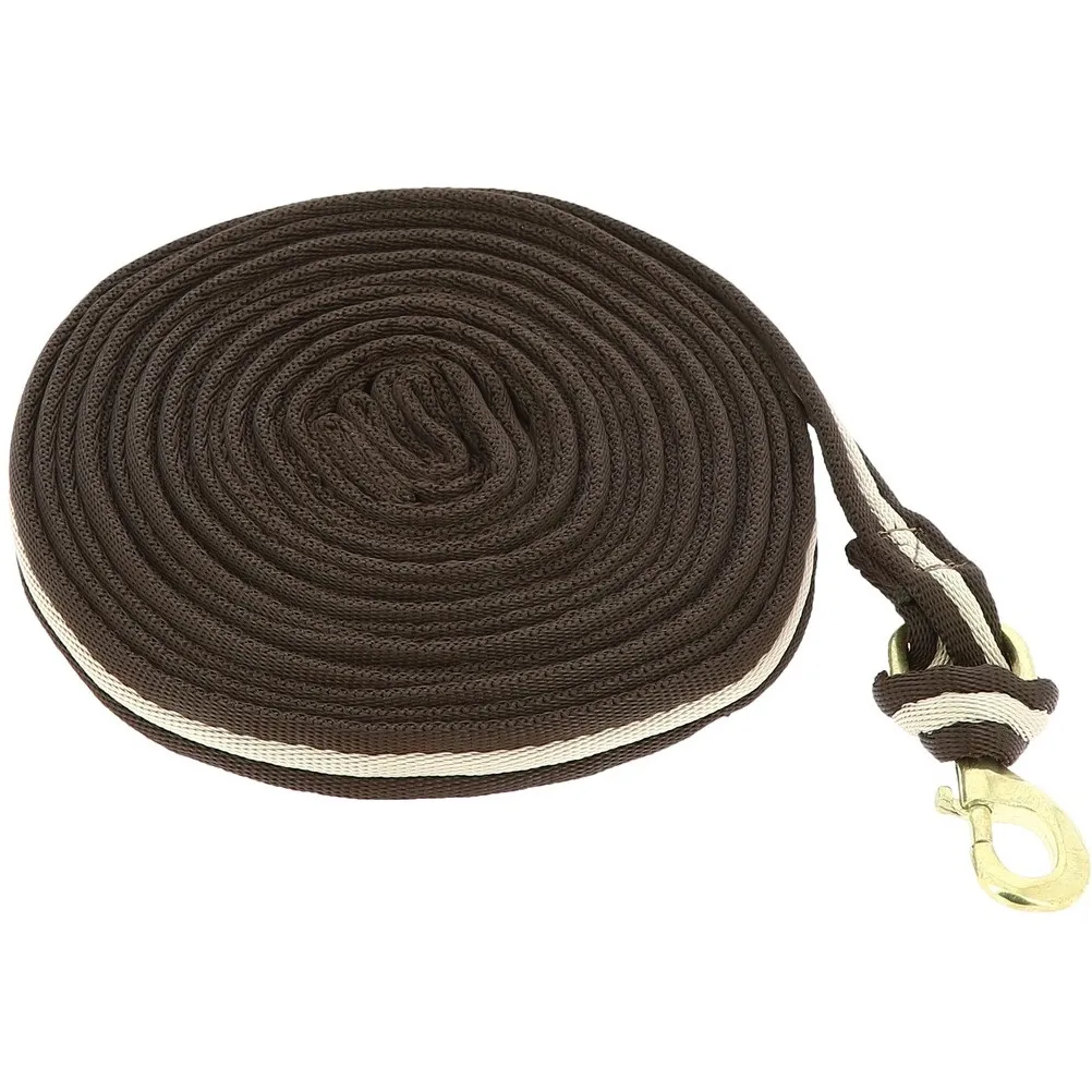 Longierleine weich gepolstert schoko/beige