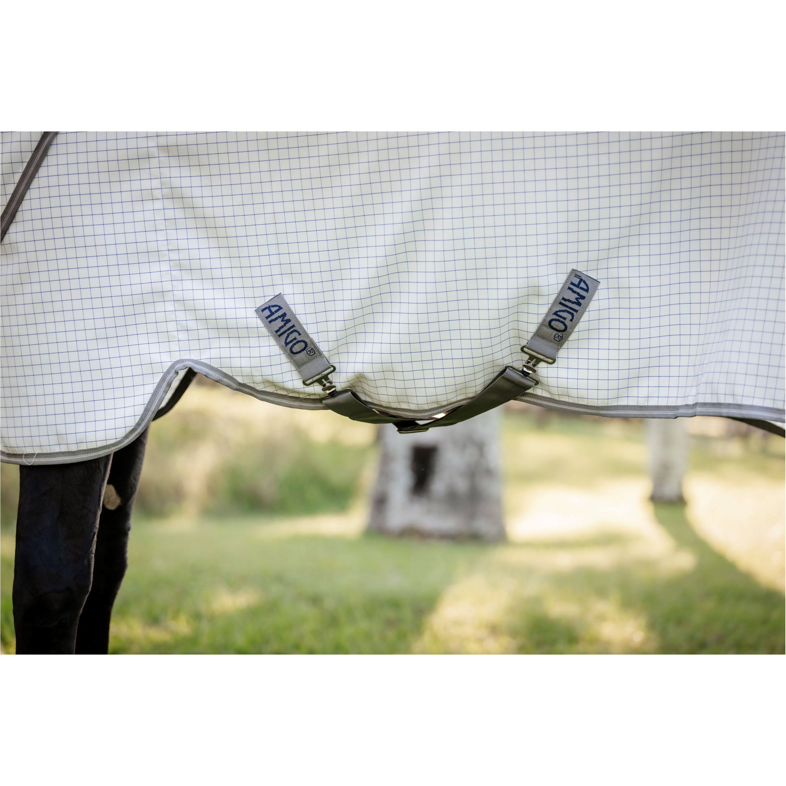 Fliegendecke mit Halsteil (abnehmbar) AMIGO Summer Sheet Plus navy check/titanium grey/silver