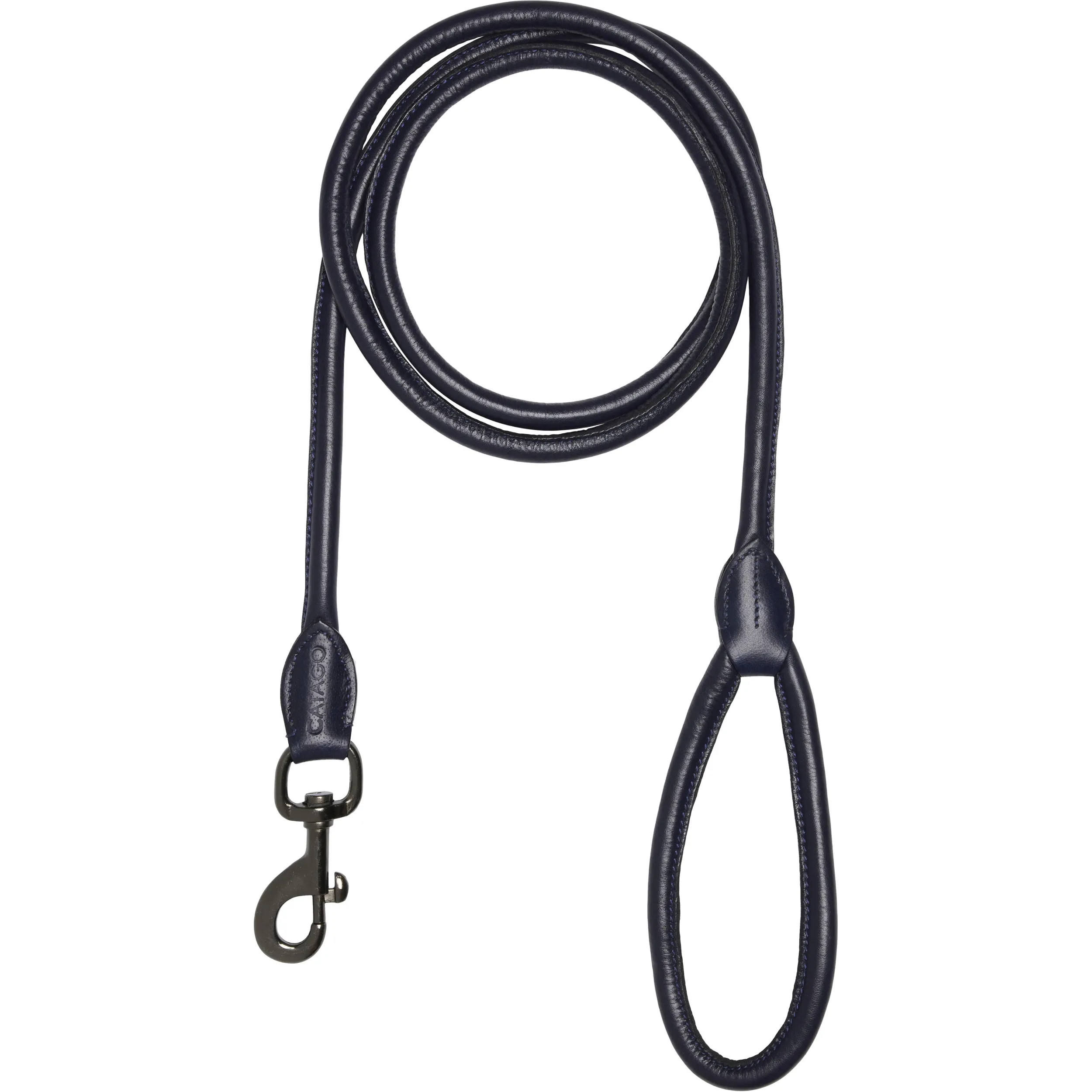 Anbindestrick Echtleder navy 200cm